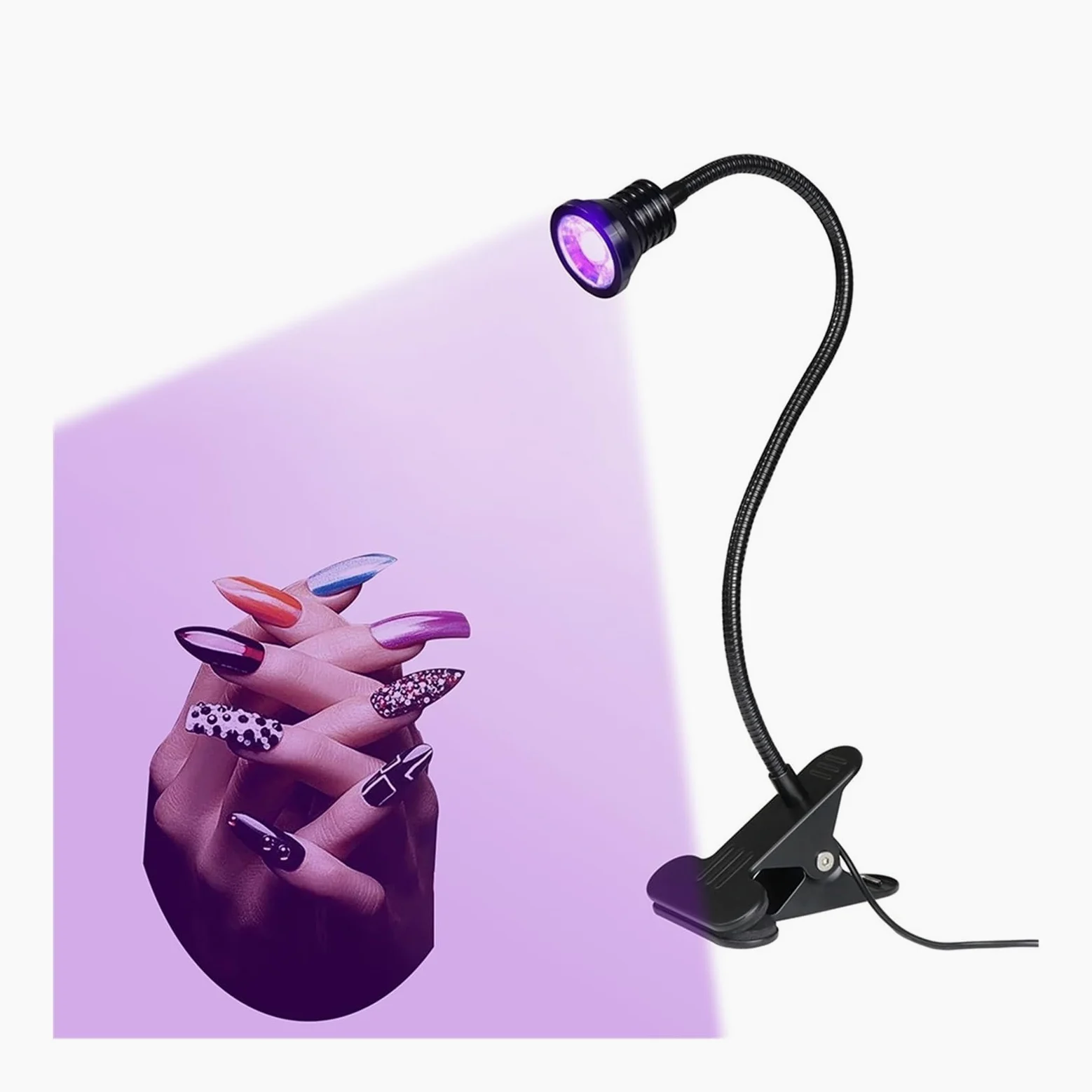Światło UV, 10W Led światła ultrafioletowe Lampe Uv lampa biurkowa Mini żel Uv lampa utwardzająca suszarka do paznokci dla Uv Led Diy Nail Art Cash detektor medyczny(405nm)