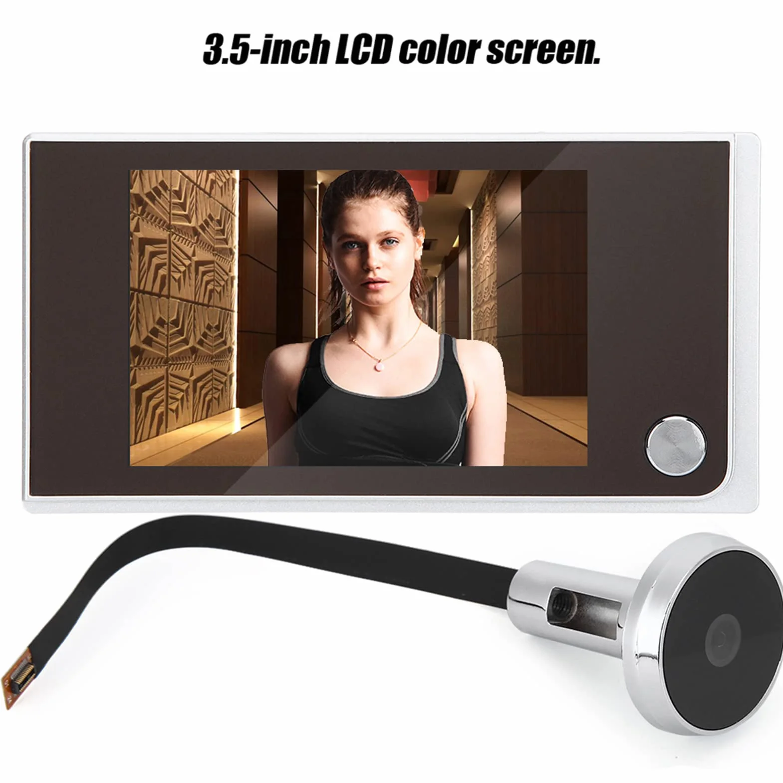 Generic Cyfrowy Wizjer do Drzwi, 3.5 Calowy Cyfrowy Wyświetlacz LCD 120 Stopni Szeroki Kąt Widzenia Wizjer Fotowizualny Elektroniczny Koci Wzrok do Domu