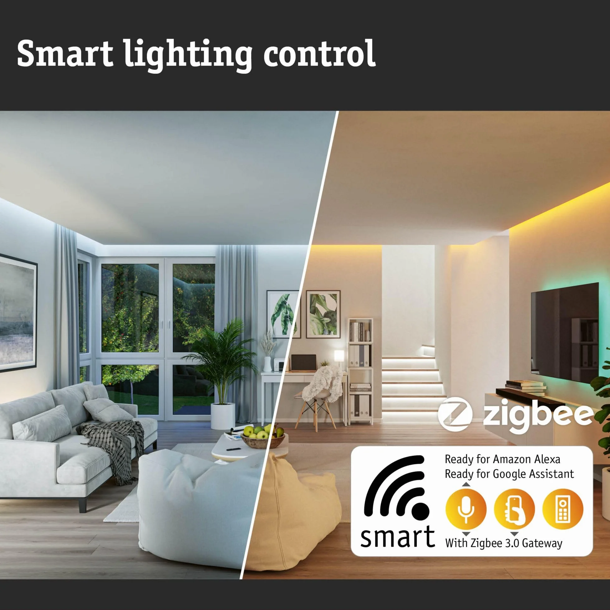Paulmann LED oprawa zewnętrzna słupkowa Smart Home Zigbee Plate IP44 600mm RGBW 200lm 230V antracyt