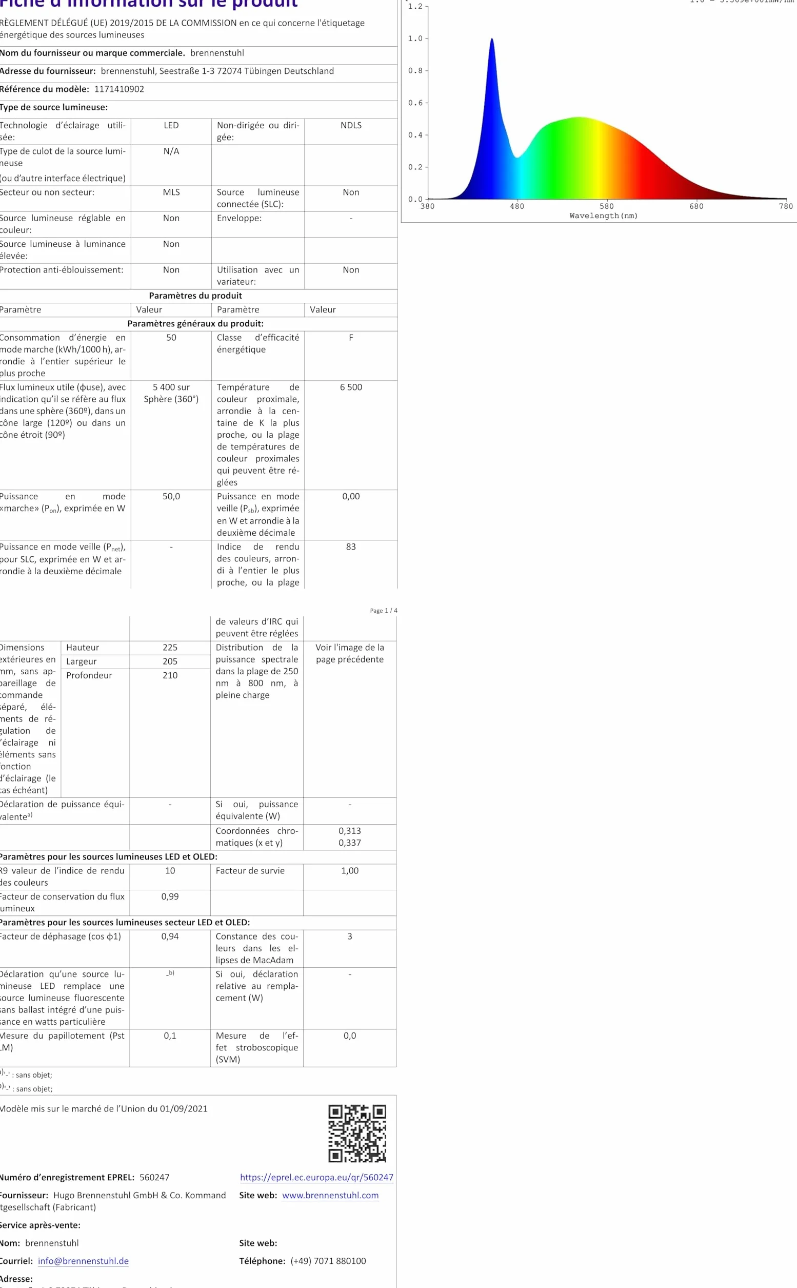 Brennenstuhl mobilny reflektor LED 360° / reflektor budowlany LED 50W (reflektor roboczy 5400lm, kabel 5 m i bryzgoszczelne gniazdo z samozamykającą się pokrywą, IP54), 1171410902