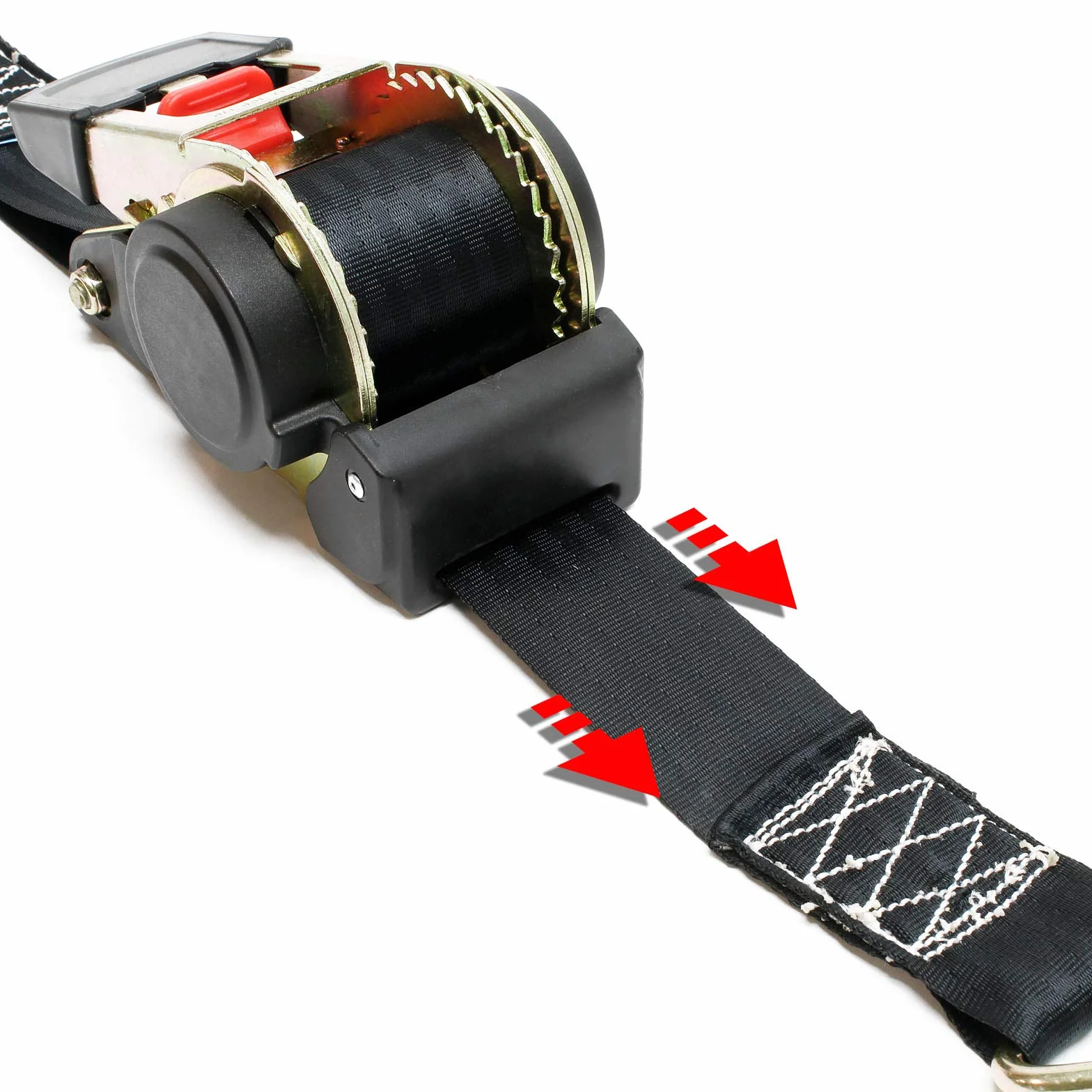 Automatyczny pas mocujący 4-częściowy zestaw 750 daN obciążenie na rozciąganie 3 m x 50 mm PES pas mocujący z hakami S samozwijający się
