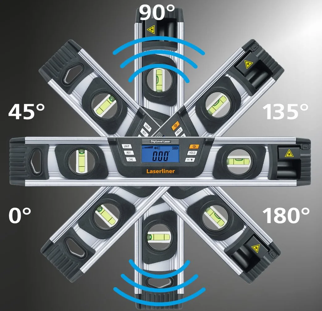 Umarex Laserliner DigiLevel Laser G40 cyfrowa poziomica elektroniczna (miernik elektroniczny, cyfrowy pomiar nachylenia 360°, sygnalizacja 90°/45°/0°, dokładność pomiaru ± 0,5 mm/m)