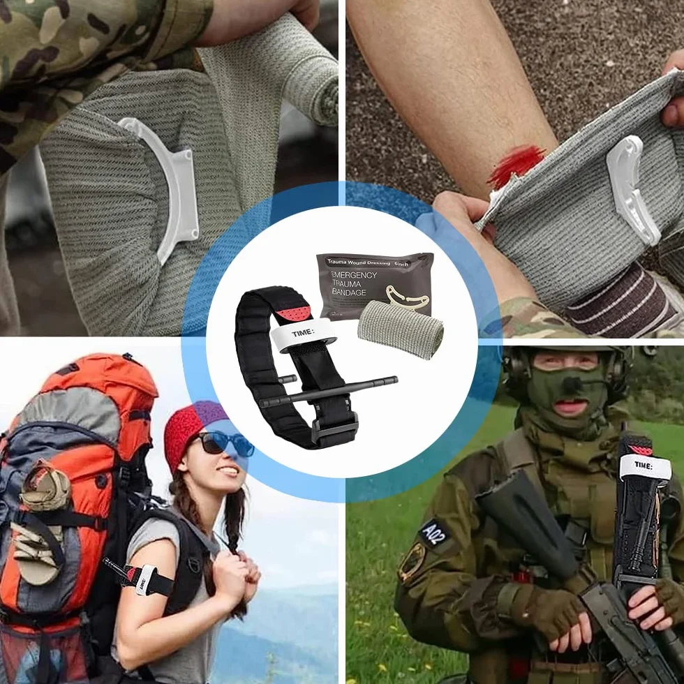 LUFEIS Bandaż awaryjny, izraelski opatrunek uciskowy, bandaż izraelski, bandaż izraelski, bandaż hemostatyczny, opatrunek uciskowy pierwszej pomocy, do użytku wewnątrz i na zewnątrz (A+B)