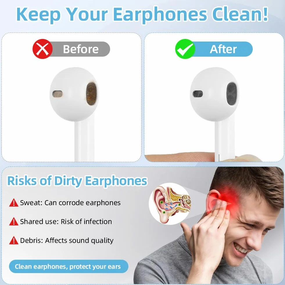 Zestaw do czyszczenia iPhone'a AirPods 3 w 1 ściereczka z mikrofibry biały