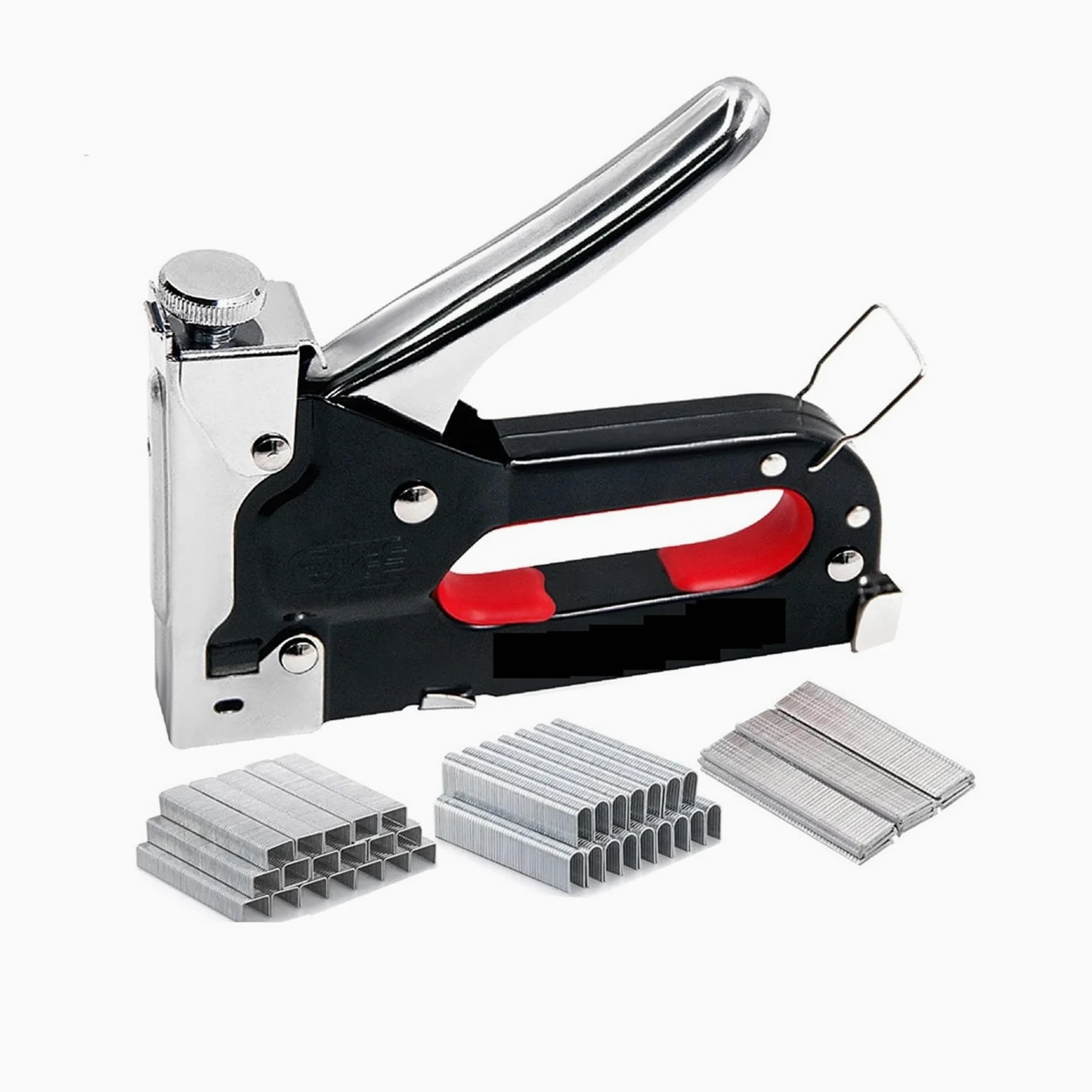 Pistolet do gwoździ, 3 w 1 pistolet do gwoździ DIY budowa mebli zszywacz zszywacz tapicerski z 600 zszywkami Home Decor narzędzie stolarskie(4)