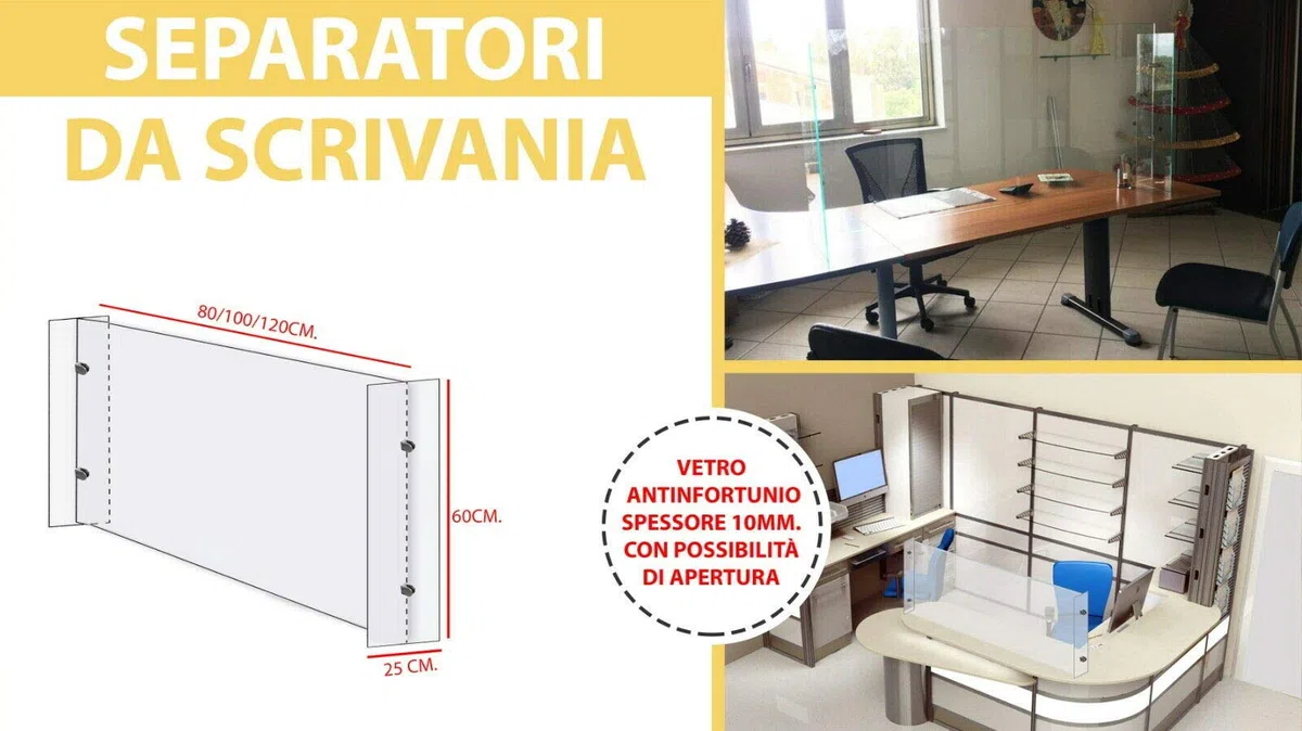 Ochrona przed zakażeniem szkła przeciwobrażeniowego 10 mm separatory biurkowe (120X60)