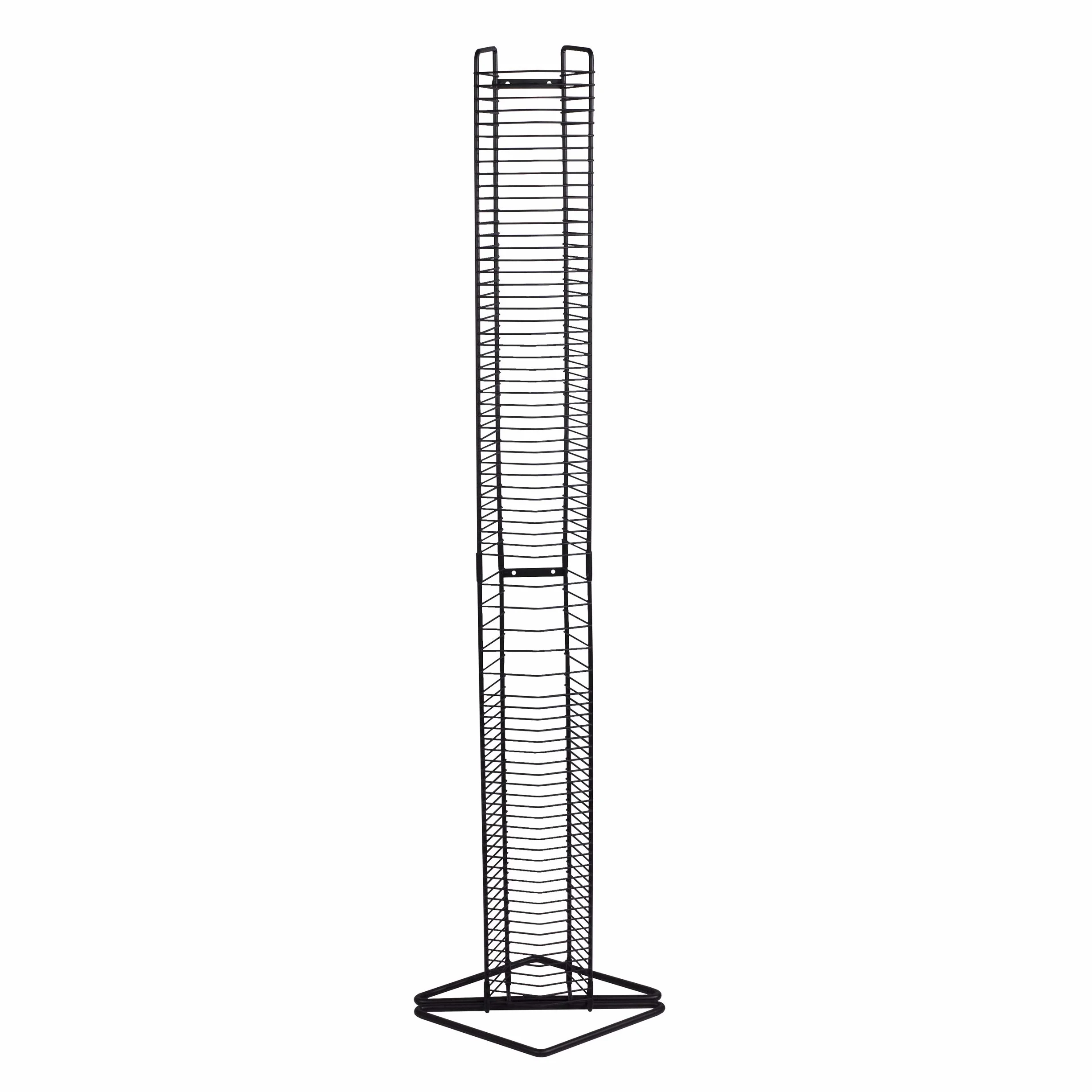 Atlantic Onyx Wire CD Tower - mieści 80 płyt CD z matowej czarnej stali, PN 1248