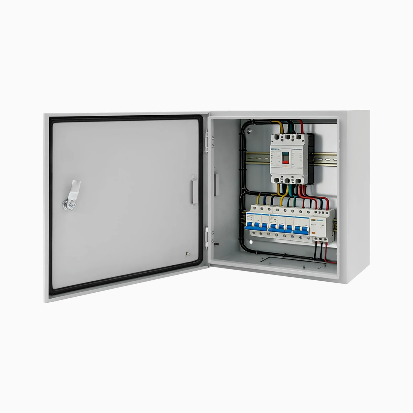 IP65 elektryczna skrzynka rozdzielcza 40 x 40 x 20 cm, z ochroną IK08, odporna na warunki atmosferyczne, puszka przyłączeniowa z zamkiem i kluczem, do dystrybucji prądu, bezpieczników, rozdzielnic