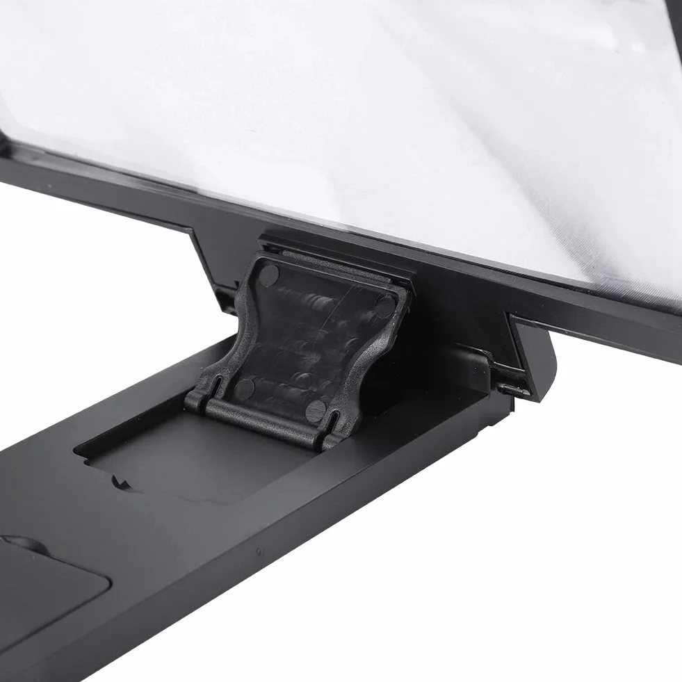 7-calowa Lupa do Ekranu Telefonu, Wideo HD do Telefonu Komórkowego 3D Lupa Ekran Projektora z Głośnikiem, do Filmów, Wideo i Gier, Przydatny Gadżet Techniczny (BLACK)