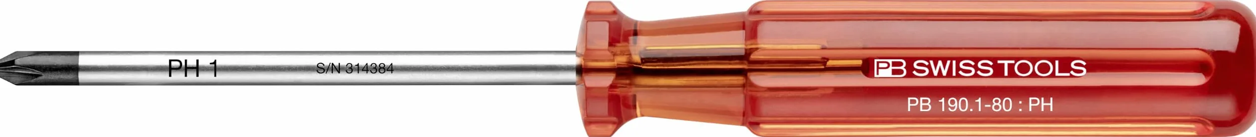 PB Swiss Tools - 4 klasyczne śrubokręty do śrub krzyżakowych, model #1562.CBB, zestaw w kartonowym pudełku, śrubokręty