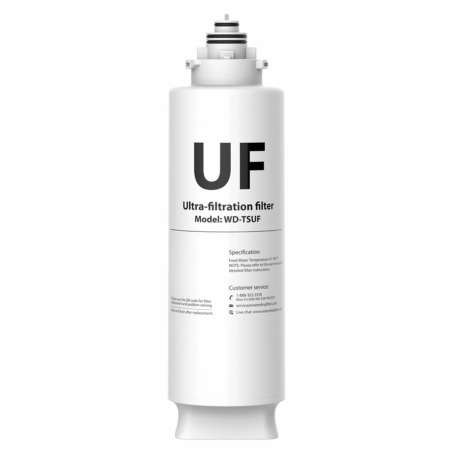 Waterdrop TSUF Ultra-Filtracyjny filtr wody pod zlewem, 0,01 mikrona, pojemność 15000 litrów, certyfikat NSF, 1 opakowanie