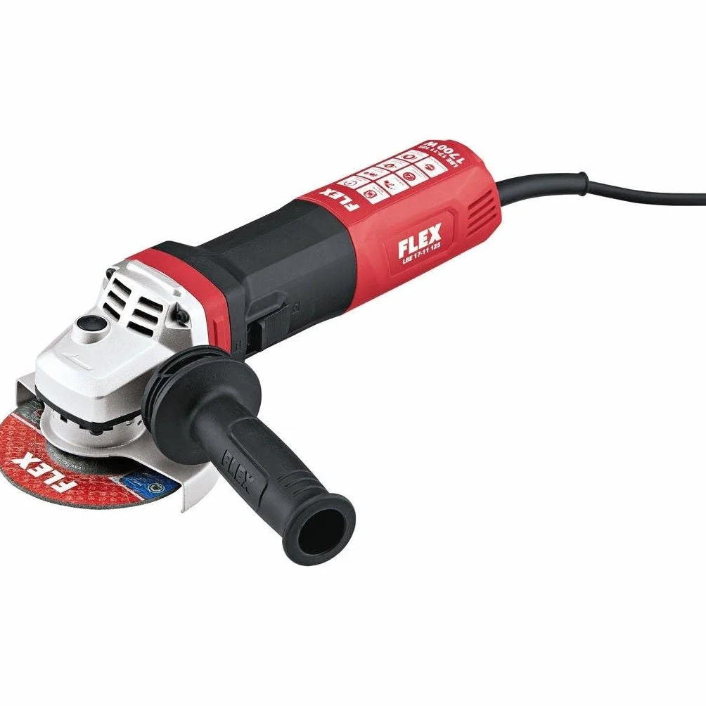 Flex Szlifierka kątowa LBE 17-11 125 (1700 W, zmienna prędkość obrotowa + hamulec, zabezpieczenie przed przeciążeniem, elektronika ciągła CDC, maks. średnica tarczy 125 mm) 447668