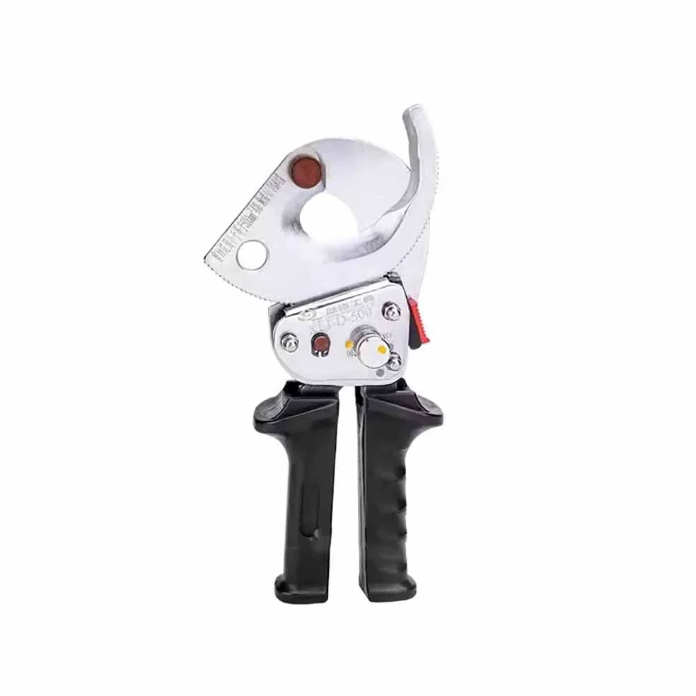 XLJ-D-500 przecinak do kabli z grzechotką, odpowiednie kable miedziane/aluminiowe 500 mm², ręczne narzędzie tnące, chowany uchwyt