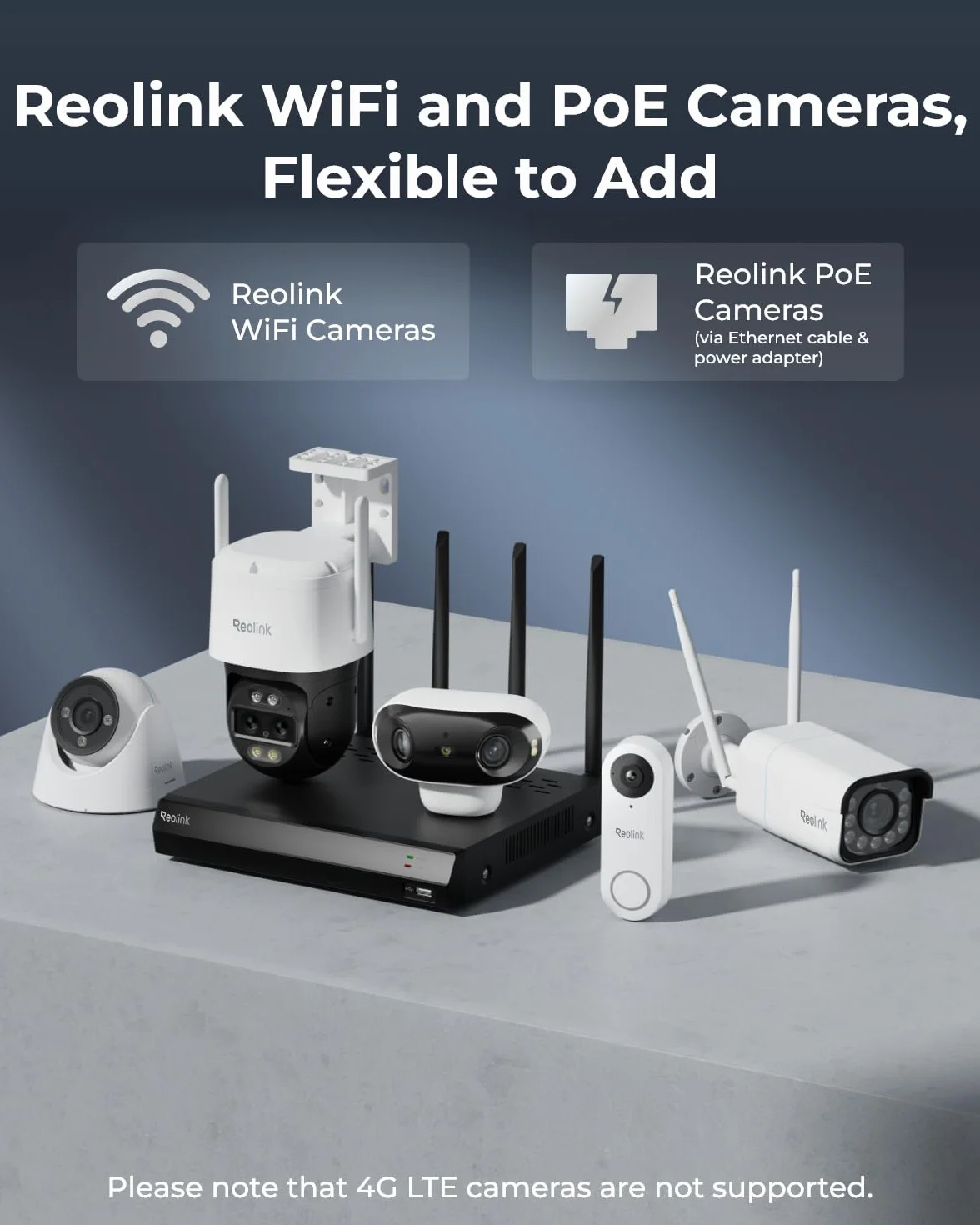 Reolink 4K 12CH Wi-Fi 6 NVR, wbudowany dysk twardy 2TB, możliwość rozbudowy do 8TB, dwuzakresowe WiFi 2,4/5 GHz, obsługa kamer Reolink IP 12MP/8MP/5MP/4MP HD, nagrywanie 24/7, RLN12W
