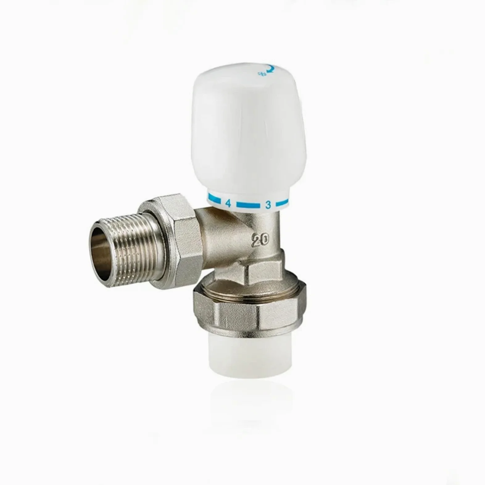 1/5.1 cm 3/10.2 cm 2.5 cm gwint męski mosiądz PPR termostatyczny zawór grzejnika typ kątowy zawór regulacji temperatury system ogrzewania podłogowego (rozmiar: PPR32 x 25)