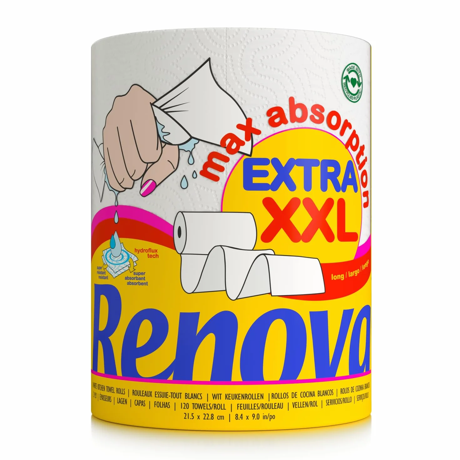 Renova 200058150 Ręcznik Papierowy, 120 Arkuszy, Biały