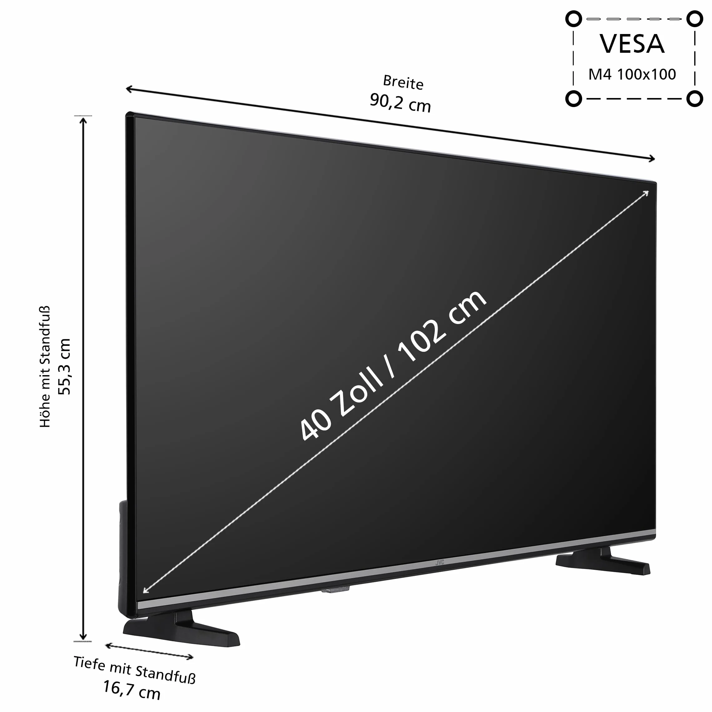 Telewizor JVC 40 cali Smart TV VIDAA LT-40VDF5455 Full HD HDR LED czarny