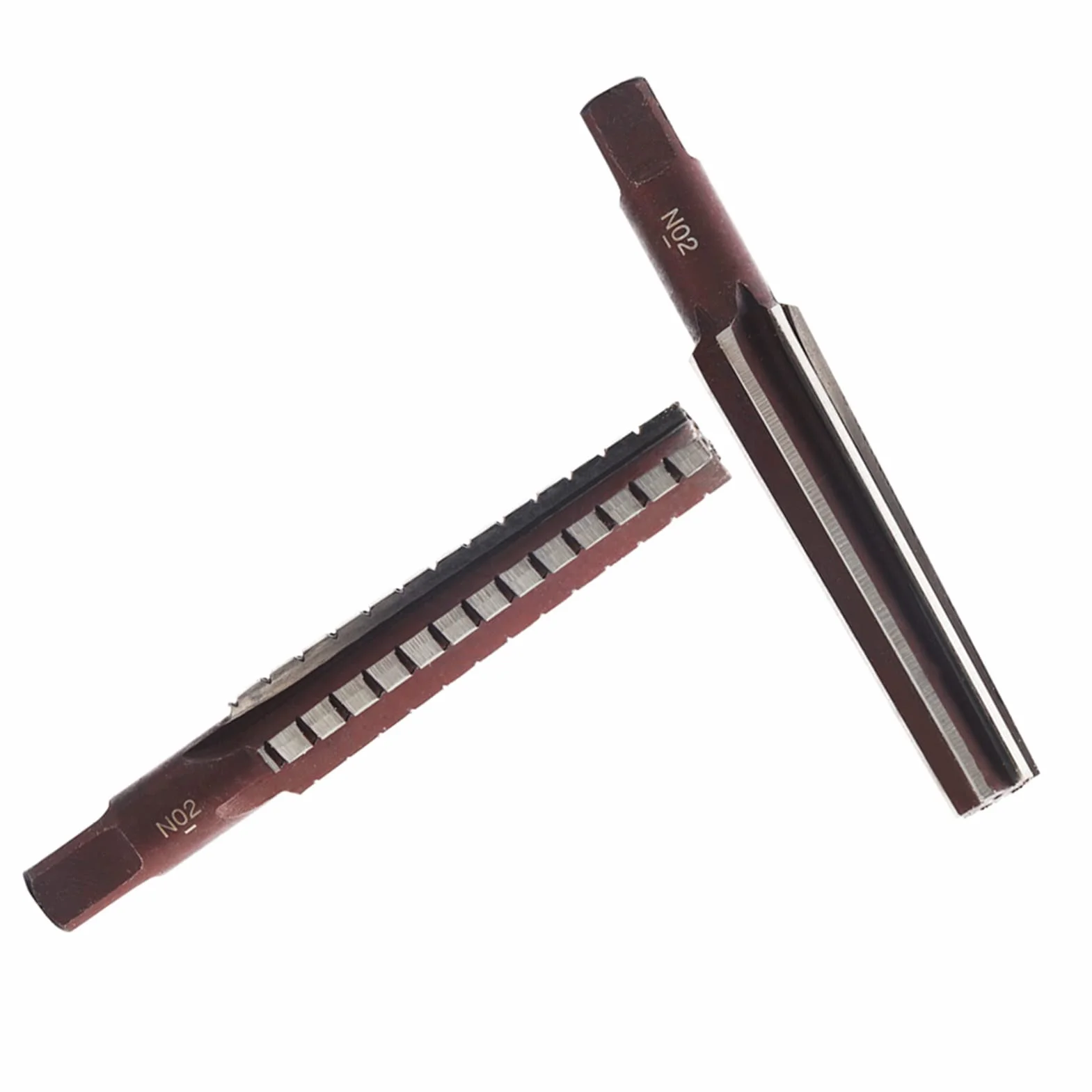 Morse Taper Reamer, 2 szt. gruboziarnisty Morse Taper Reamer wysoka stal węglowa prosty trzpień ręczny zwężający rozwiertak ręczny (MT2# gruby zawias + delikatny zawias)