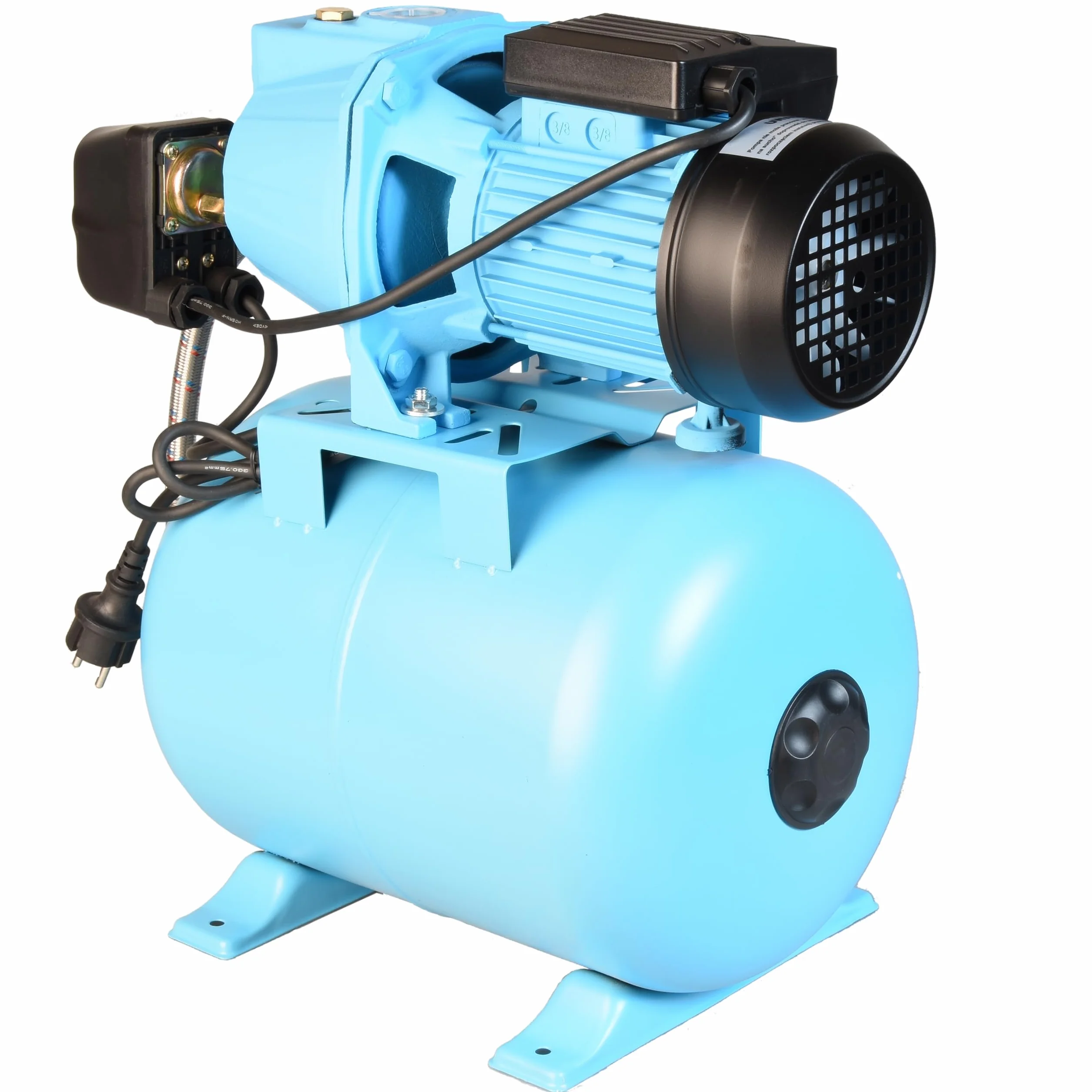 Hydrofor Domowy 24L Pompa Hydroforowa SET 100S (750 W, 3000 l/h, max. podnoszenie 42 m) Zbiornik Przeponowy na Wodę 24 Litry + Osprzęt PEŁEN ZESTAW ZŁOŻONY