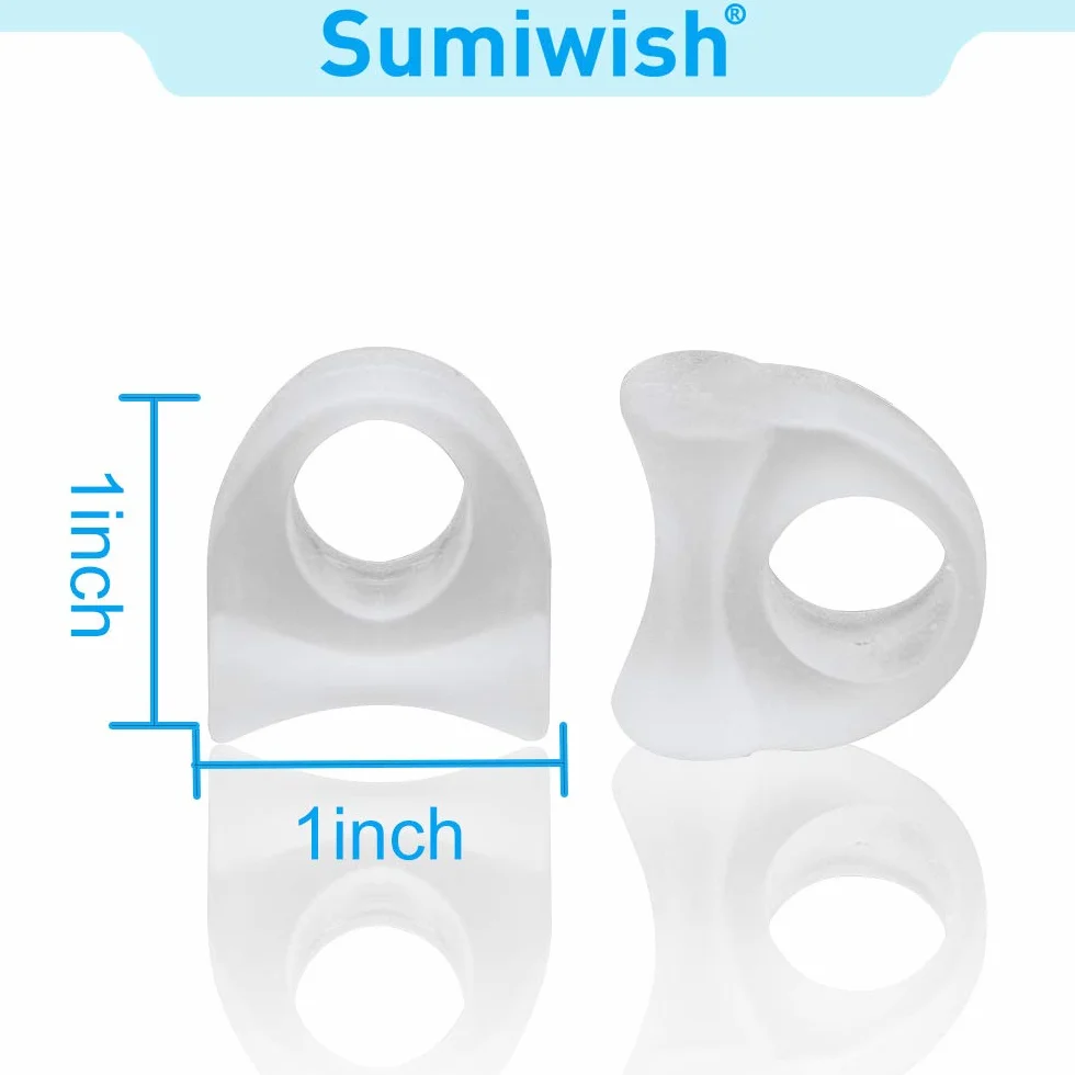 Sumiwish Korektor haluksuów, separator palców, żelowe separatory palców, korekcja palców z pętelką, prostownica do palców, idealna do łagodzenia bólu haluksów (5 par/10 szt.)