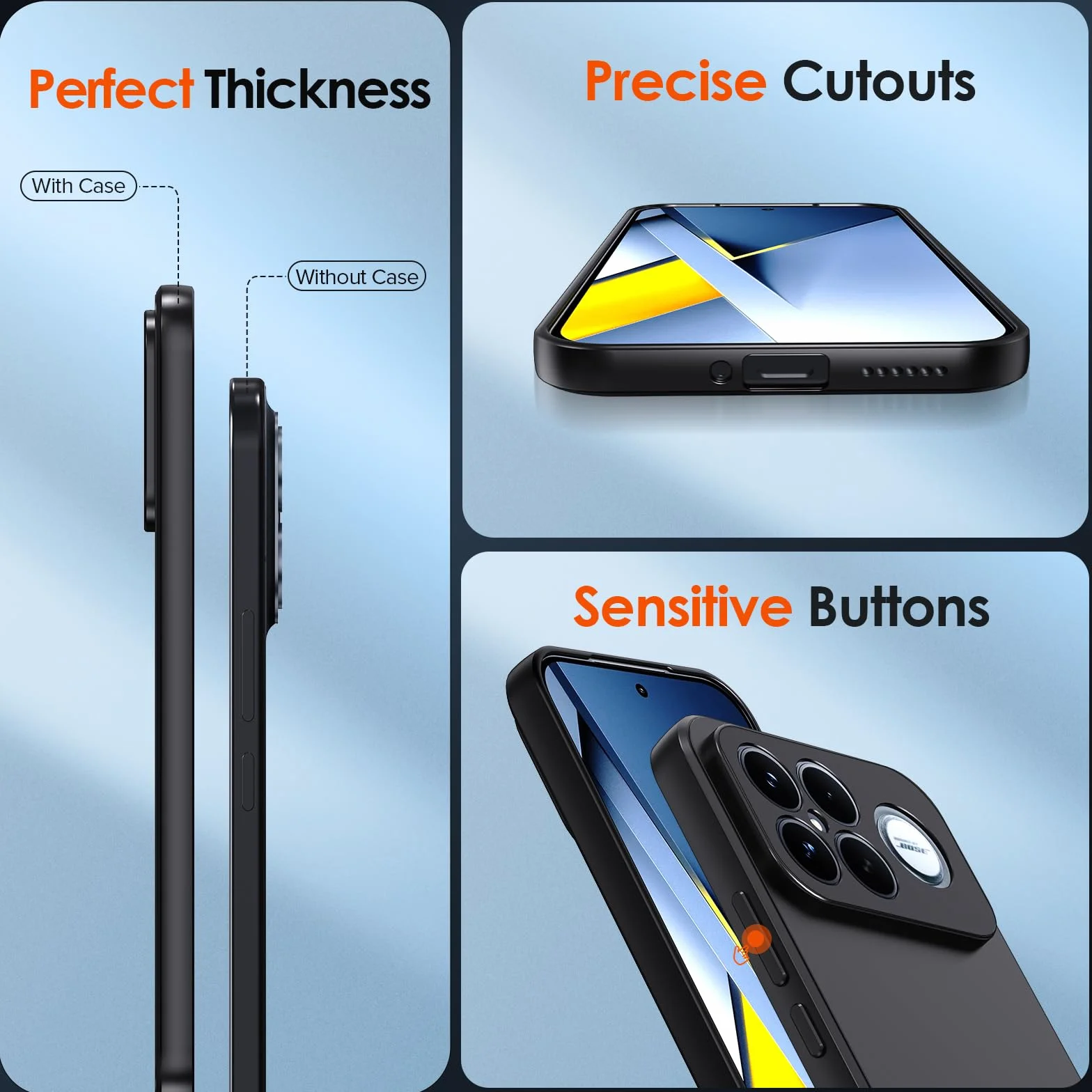 ivoler Matowa czarna obudowa do Xiaomi Poco F8 Ultra 5G, ultracienka silikonowa, odporna na wstrząsy, TPU
