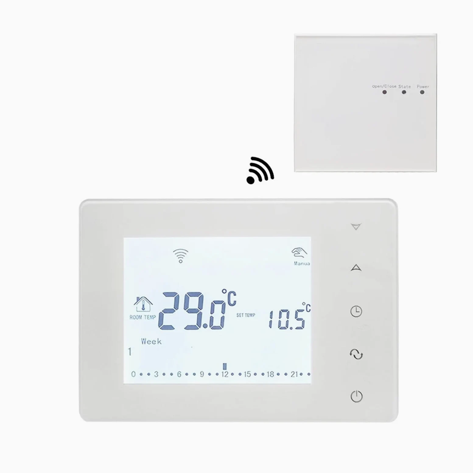 Termostat cyfrowy, Bezprzewodowy termostat z ekranem dotykowym Programowalny regulator temperatury do ogrzewania pomieszczeń za pomocą kotła gazowego i siłownika