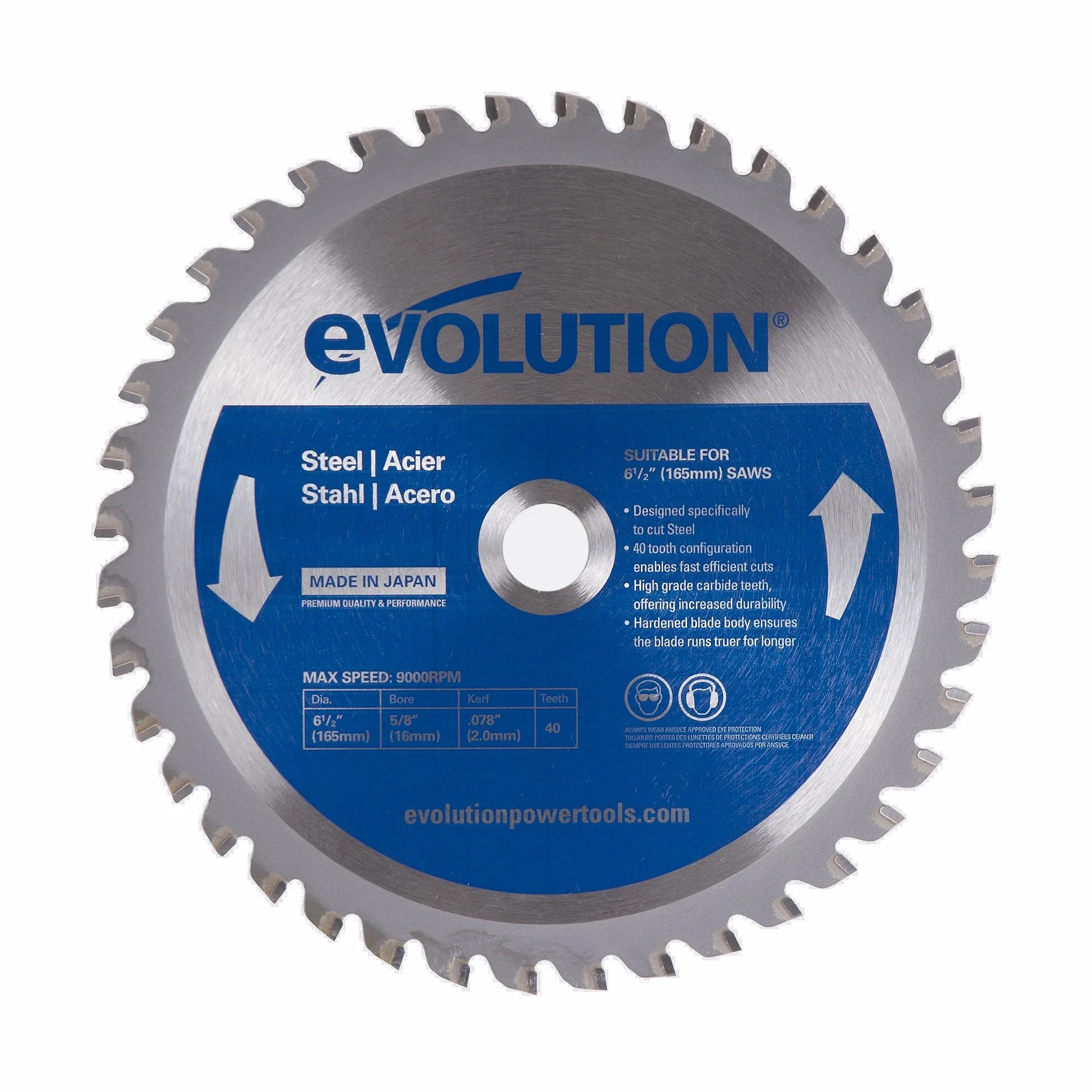 Evolution Power Tools 6-1/2BLADEST brzeszczot do cięcia stali, 6-1/2-calowy x 40-zębowy, srebrny