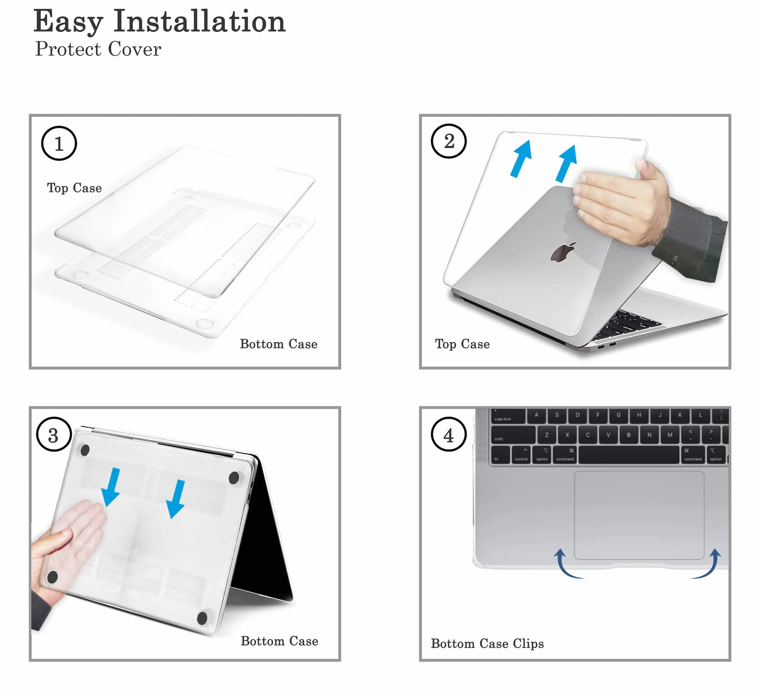 RKINC Etui kompatybilne z Macbook Air 13 cali M1 A2337 A2179 A1932 (2018-2020), twardy plastikowy pokrowiec ochronny do Air 13 (przezroczysty)