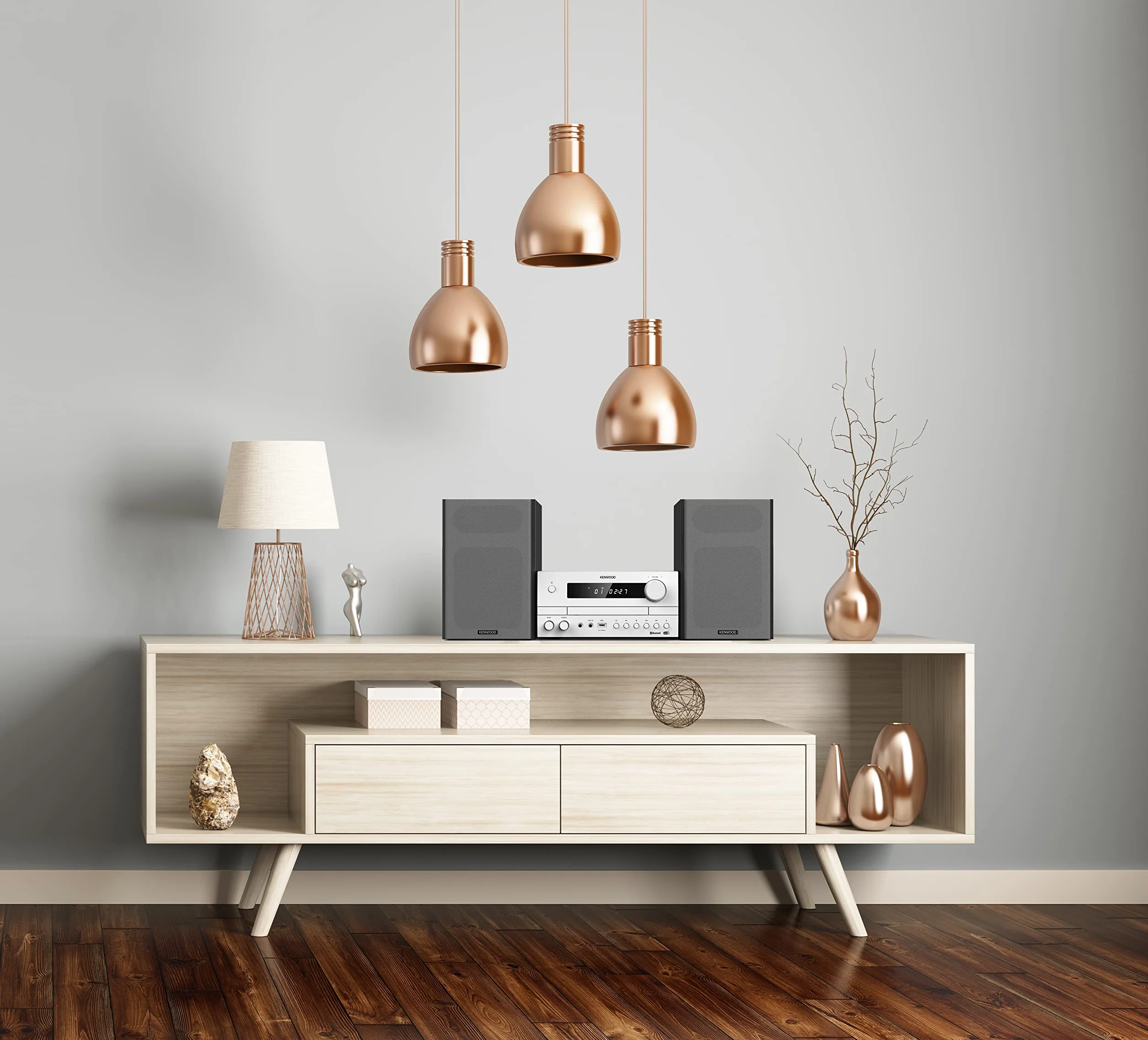 Kenwood M-822DAB – system Micro Hi-Fi z 2 x 50 W RMS, CD, USB, DAB+ i Bluetooth, biały