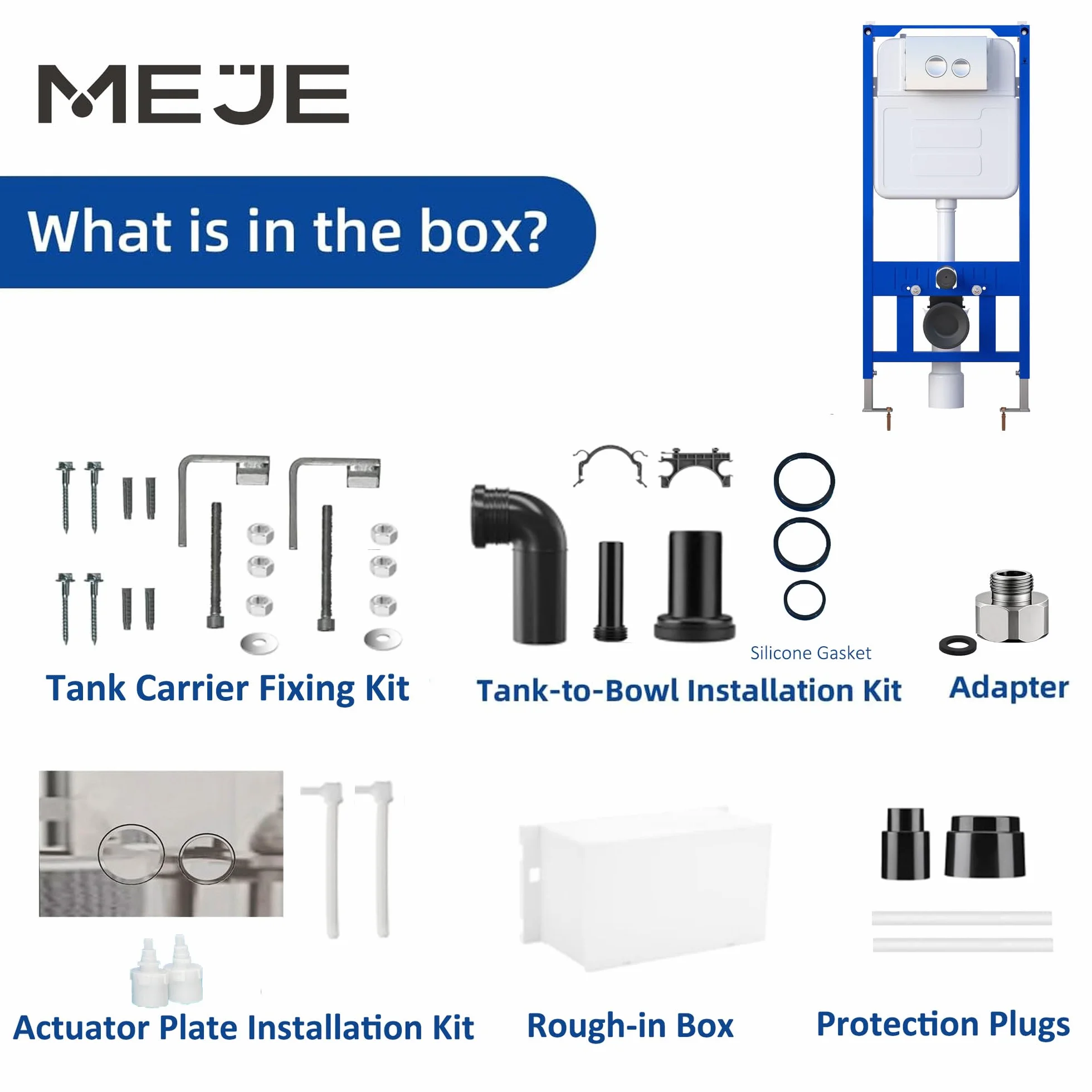 MEJE # MZE014P spłuczka podtynkowa z płytą sterującą Dual-Flush, biała (kompatybilna z inteligentną toaletą wiszącą na ścianie #MZE014P)