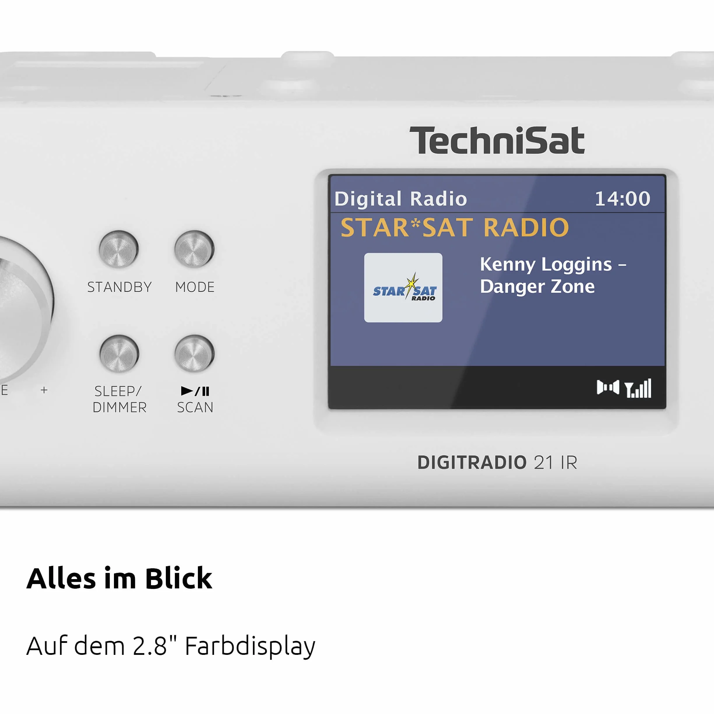 TechniSat DIGITRADIO 21 IR Podblatowe Radio Kuchenne DAB+ FM Internet Bluetooth 2 W Białe