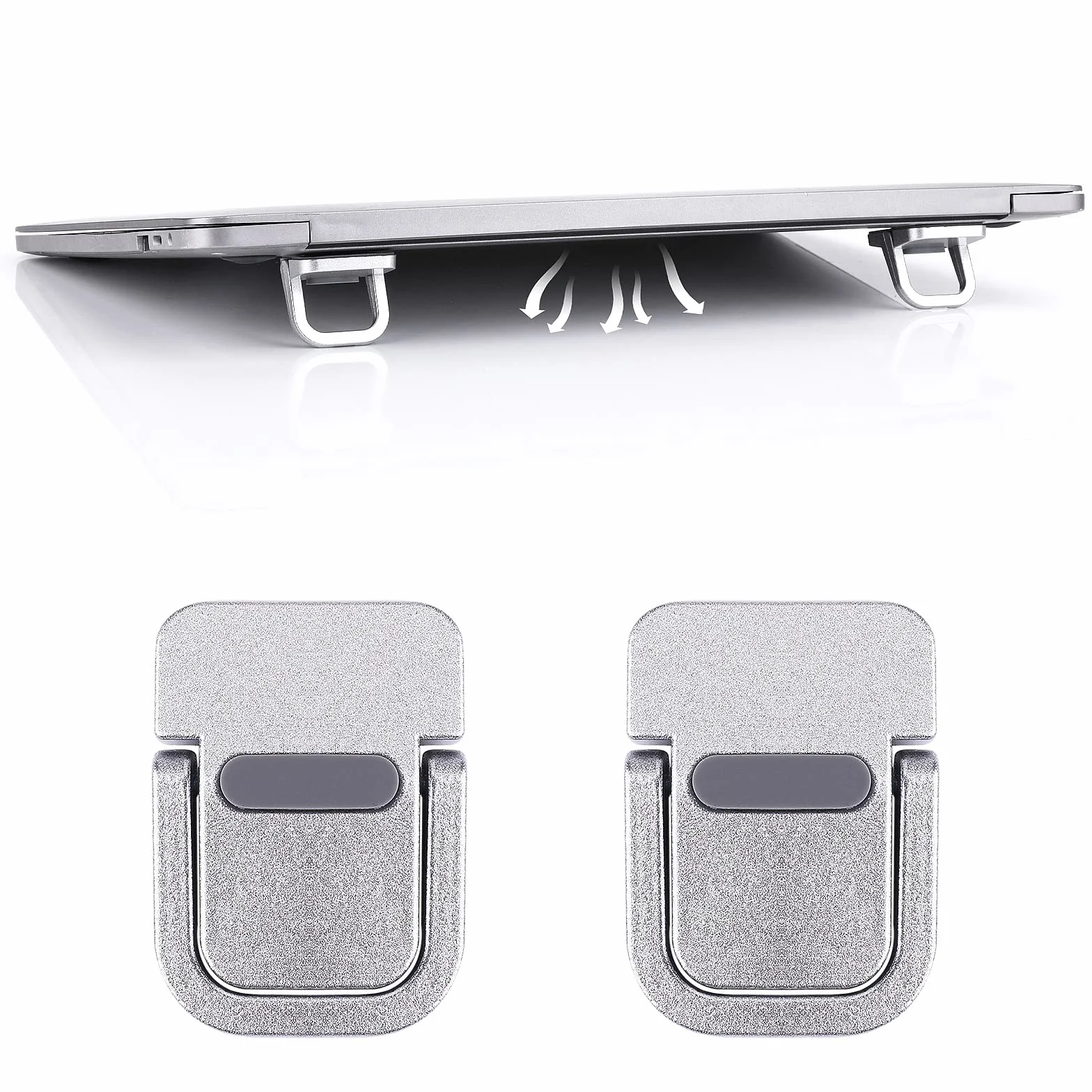 Abeillo Przenośny stojak na klawiaturę samoprzylepny mini stojak na laptopa niewidoczny nóżki do laptopa srebrny