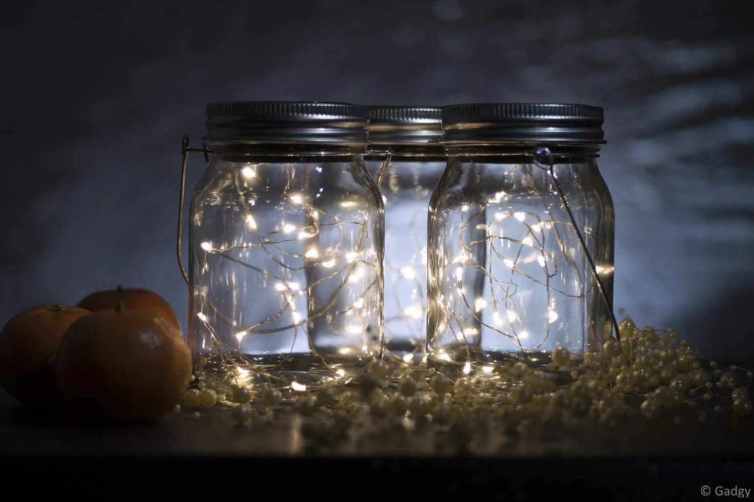 Gadgy ® Solarny zestaw szklanych lamp| (3 sztuki) | 20 ciepłych białych diod LED | Solarna lampa szklana Outdoor Garden Lantern