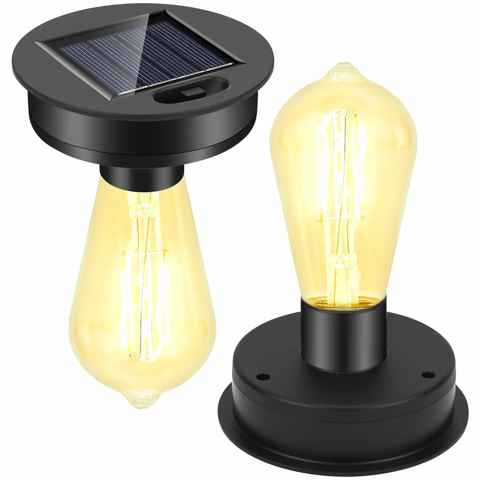 Diealles Shine żarówka solarna, 2 sztuki, zapasowe pokrywki 8 cm, wodoszczelne lampy solarne, części zamienne do dekoracji zewnętrznej, moduł solarny do lampy ogrodowej