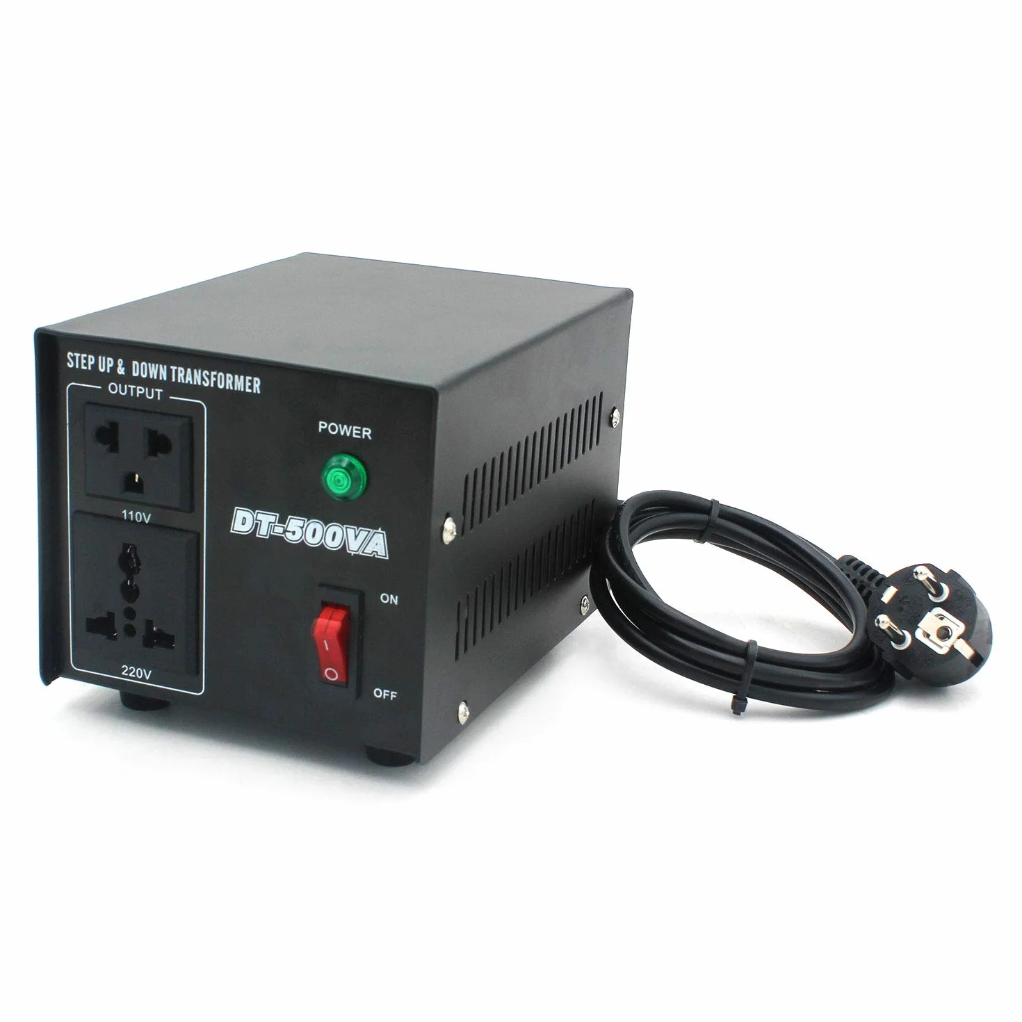 Konwerter napięcia 500 VA USA transformator pierścieniowy 220 V na 110 V Step Up & Step Down Voltage Converter 500 W