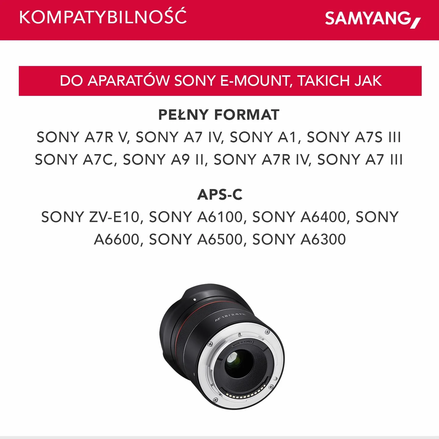 Samyang 18mm F 2.8 Obiektyw Czarny 22841