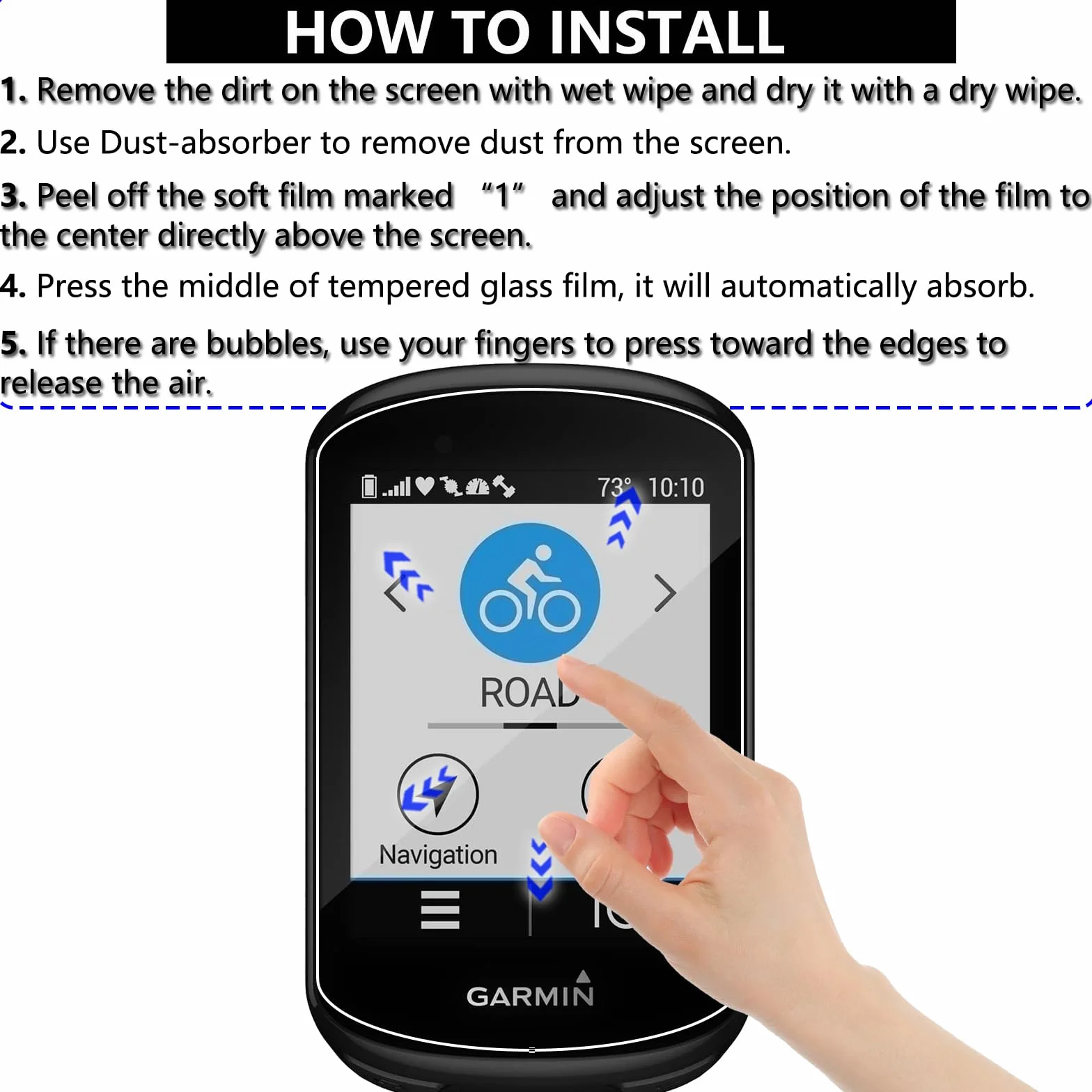 Lusee Osłona ekranu kompatybilna z Garmin Edge 540 i Garmin Edge 840 folia ochronna ze szkła hartowanego, 3-pak [odporna na zarysowania] [HD Clear] [twardość 9H] szklana osłona ekranu