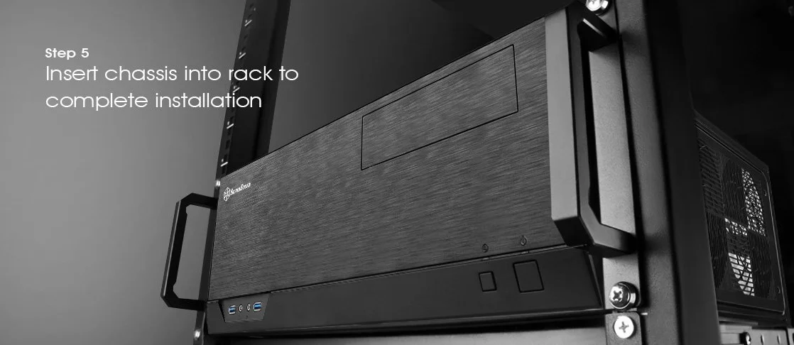 SilverStone Technology SST-RA02B - Rackmount uchwyty do obudowy PC GD07 GD08 GD09 GD10, aluminium, czarne