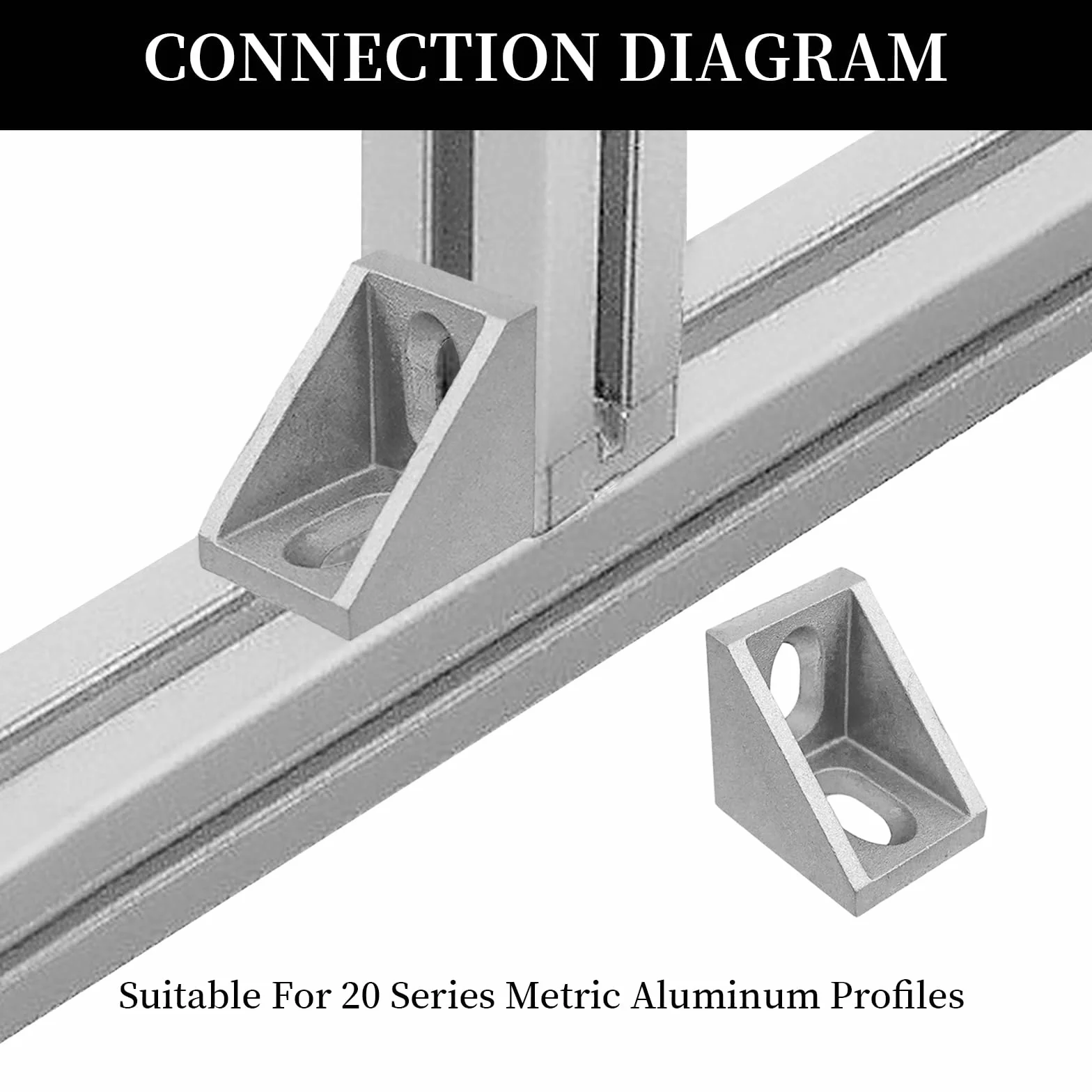 25 szt. 2020 wspornik narożny stop aluminium kształt litery L prosty przegub klamrowy wytłaczanie 20 x 20 mm