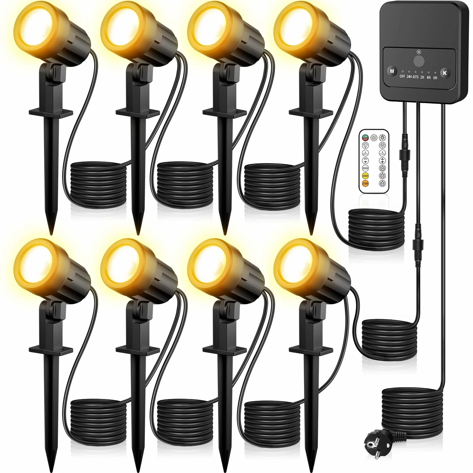 MEIKEE Lampa ogrodowa IP66 2700K 4000K 6500K 3 poziomy jasności 2 tryby dynamiczne