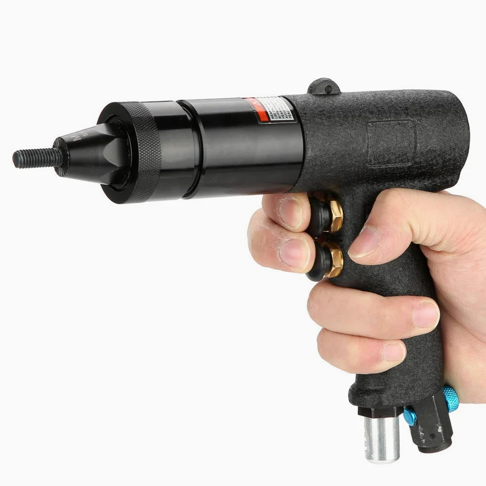 Pneumatyczna Nakrętka do Nitowania Automatyczna Nitownica Pneumatyczna, Samoblokująca Konstrukcja, Szybka Zmiana Głowicy, łatwa Obsługa, Antypoślizgowy Uchwyt o Ergonomicznym