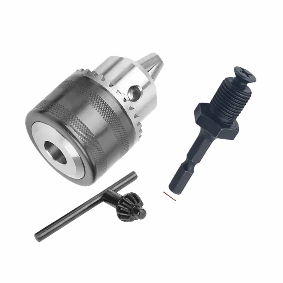Korbowód sześciokątny 1/4" z adapterem uchwytu wiertarskiego 1,5-13 mm do wkrętarki udarowej, akcesorium do szybkiej wymiany