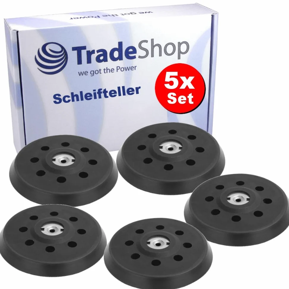 5 x Trade-Shop talerz szlifierski na rzep, talerz podporowy, talerz samoprzylepny, 125 mm, kompatybilny z szlifierką mimośrodową Metabo SXE 325 Intec, SXE 425, SXE 425 TurboTec
