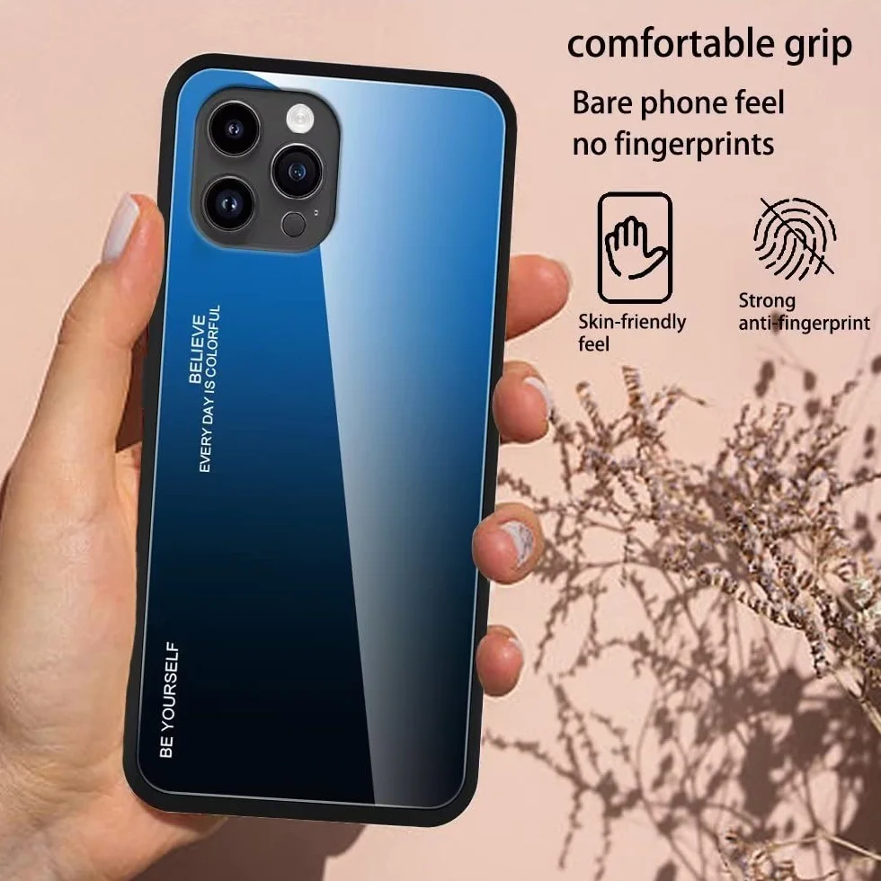 EASSGU Etui pasuje do Realme 11 Pro/Realme 11 Pro+ / Realme 11 ProPlus (6,7 cala), gradientowe szklane etui na telefon komórkowy przeciw upadkowi i zadrapaniom - czerwony czarny