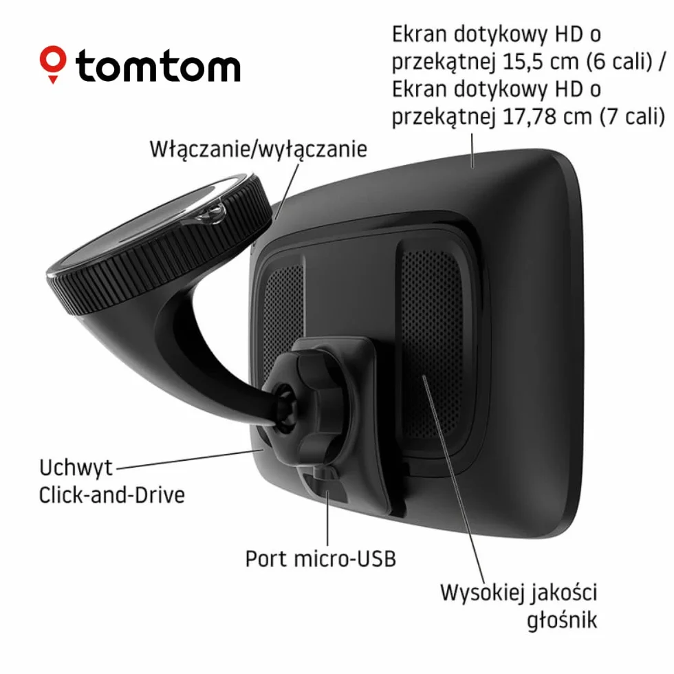 TomTom GO Expert GPS nawigacja 6 cali HD dla ciężarówek z mapami Świata, TomTom Traffic, WiFi