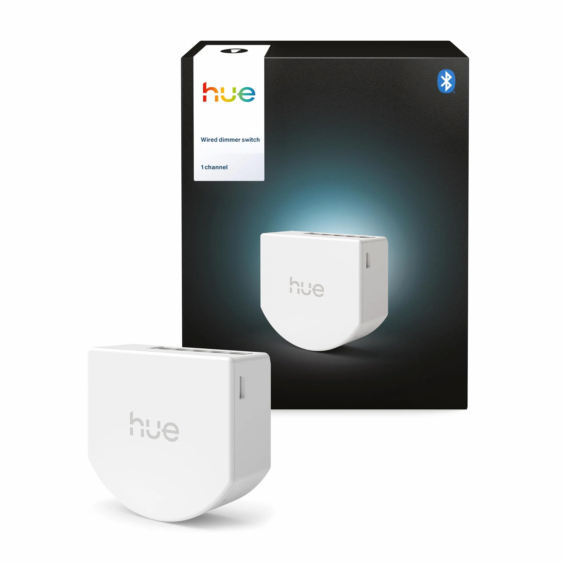 Philips Hue Przewodowy Włącznik Światła, 1 szt., Zamienia Zwykłe Oświetlenie w Inteligentne, Timery i Harmonogramy, Sterowanie w Aplikacji i Głosowe, Apple Home Google Home Alexa