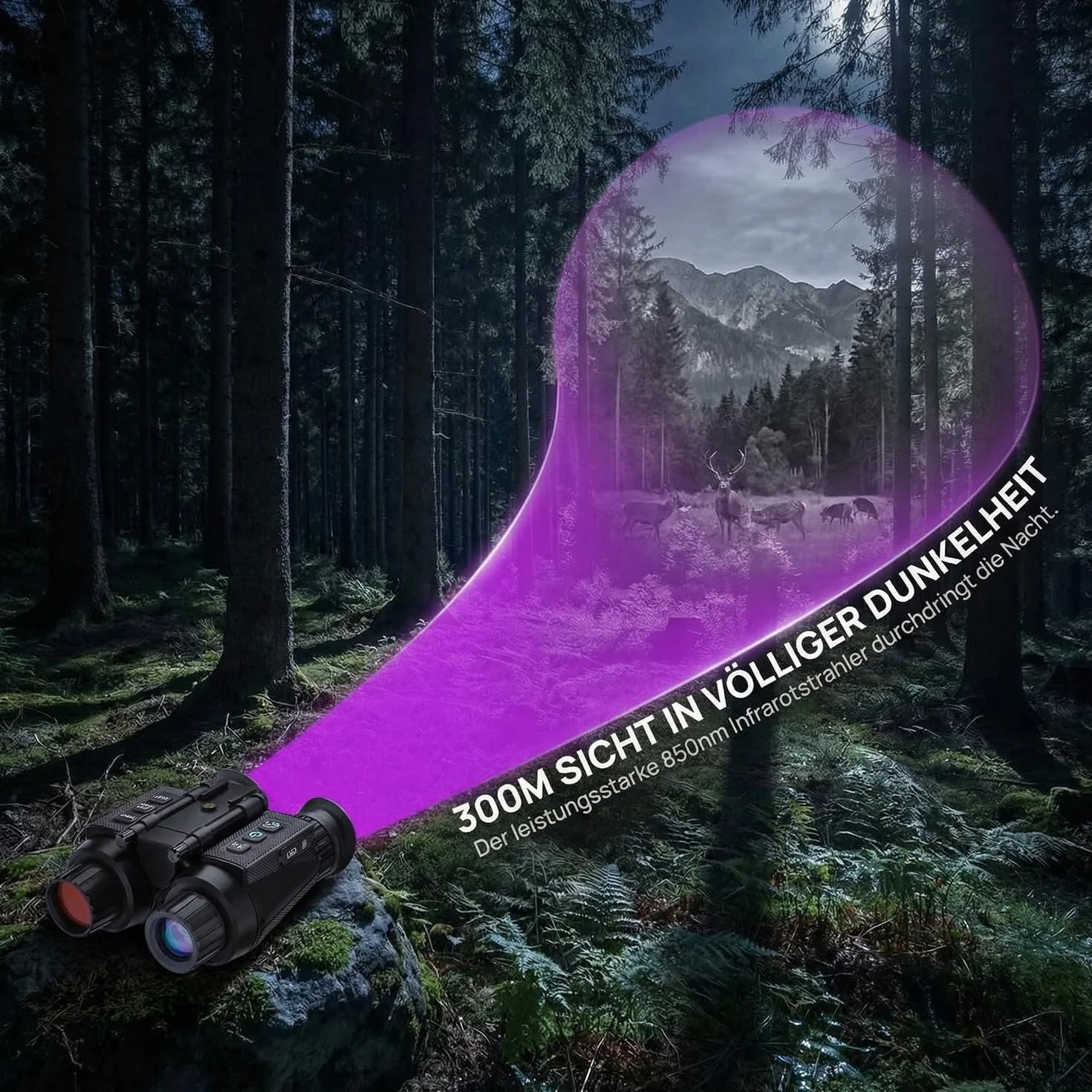 Noktowizor 3D 8x zoom cyfrowy lornetka na podczerwień 4K dla dorosłych karta 32 GB