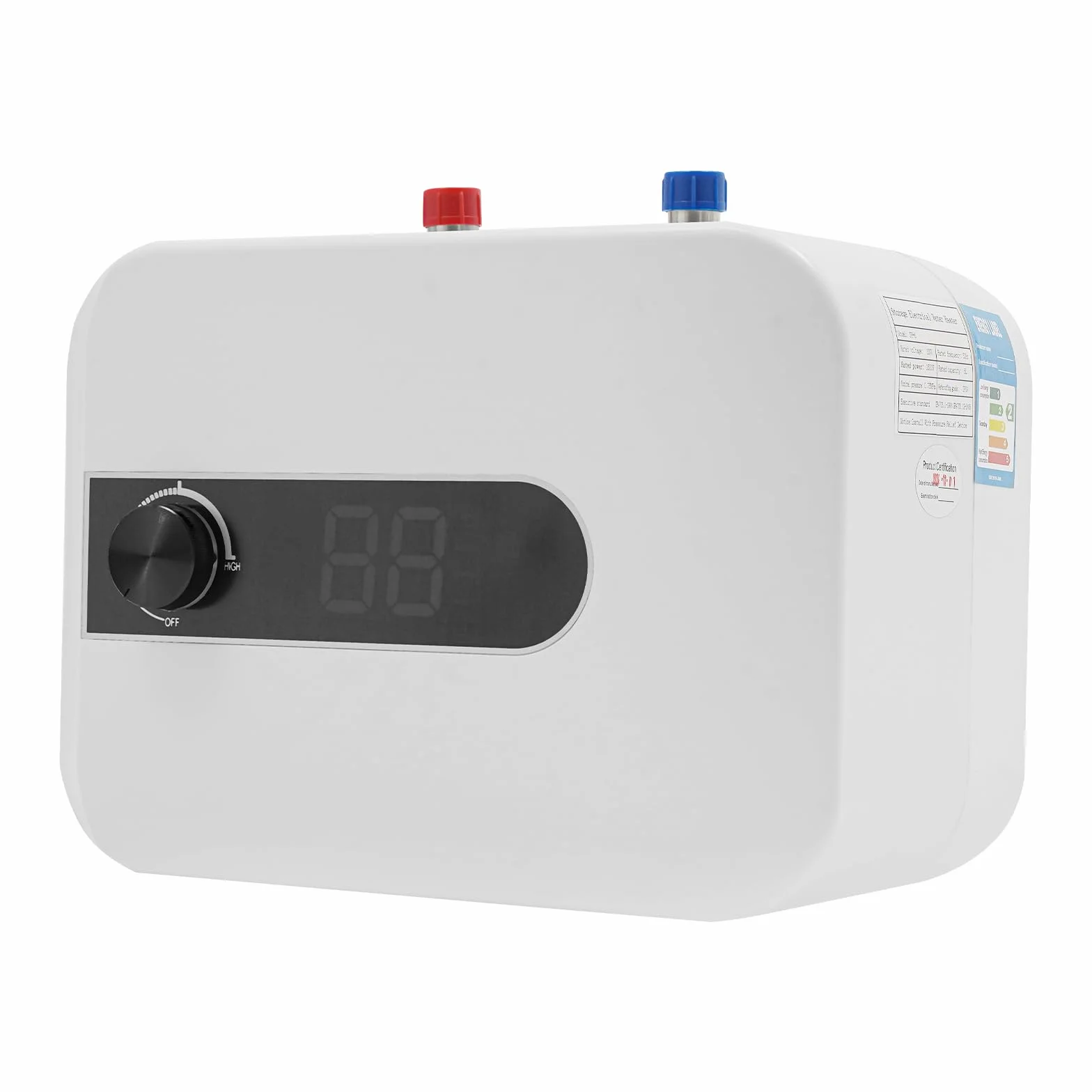Odporny na ciśnienie, mały podgrzewacz wody, 6 l, 1500 W, 220 V, do kuchni, ciepłej wody, 30-65°C, 0,75 Mpa, do umywalek, kuchni, łazienki, biały