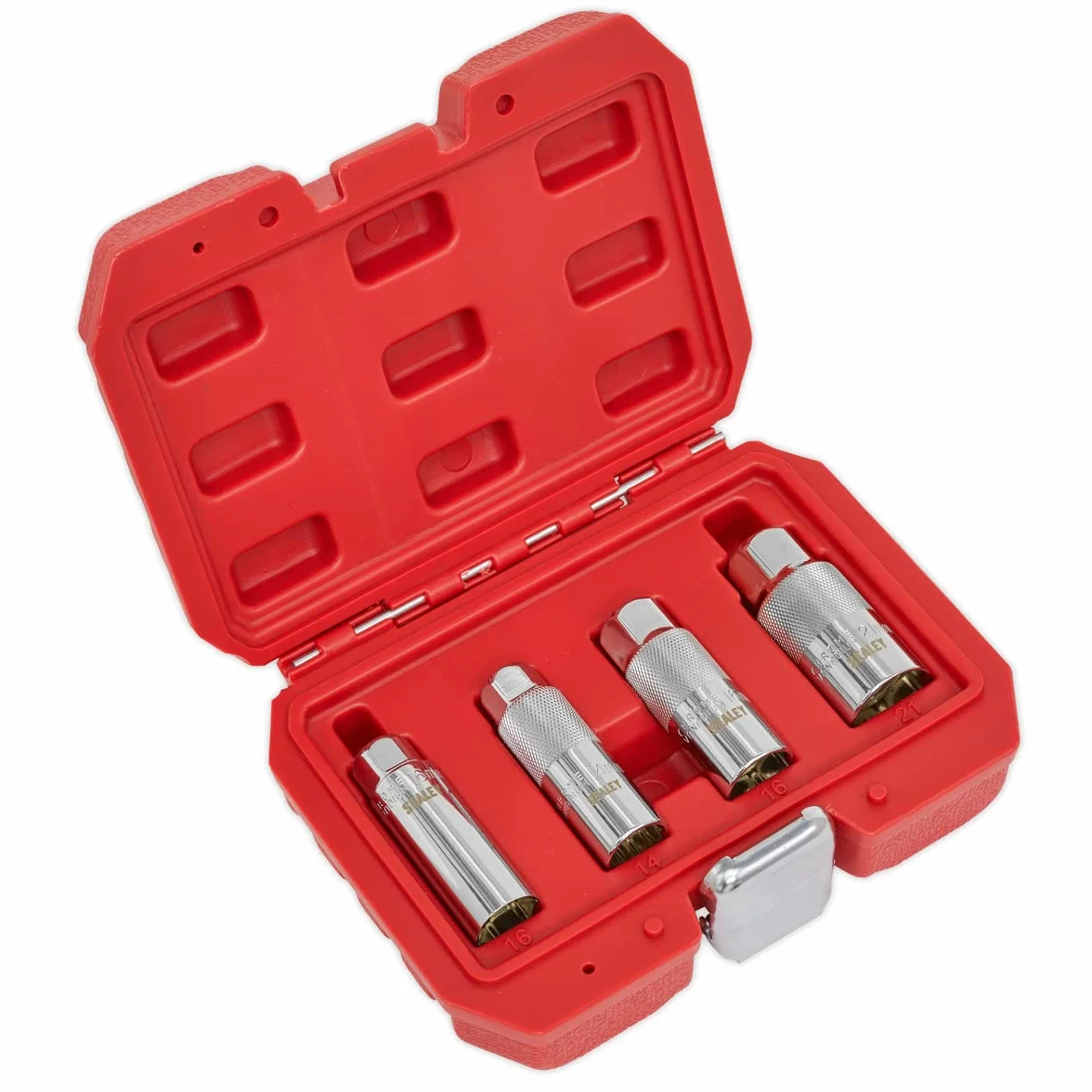 Sealey AK65561 4 szt. 3/8-calowy dysk kwadratowy zestaw świec zapłonowych magnetyczny