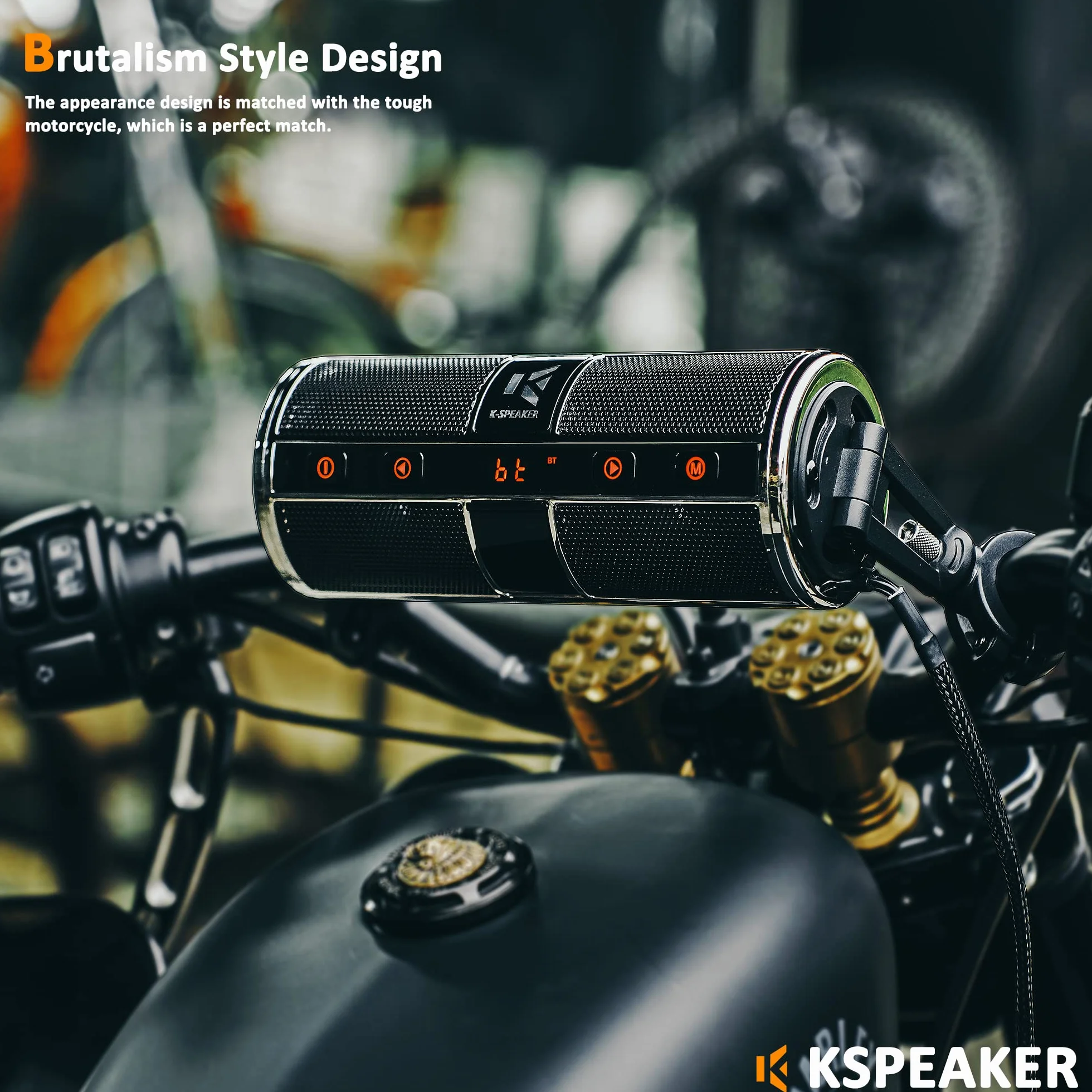 KSPEAKER Głośniki motocyklowe Bluetooth wodoodporny 12V 3 cala Metalowy MP3